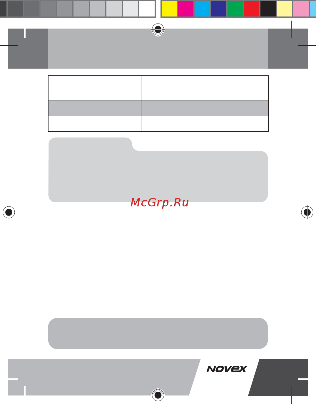 Novex NFP-4002 (4Gb) [36/37] Основные технические характеристики