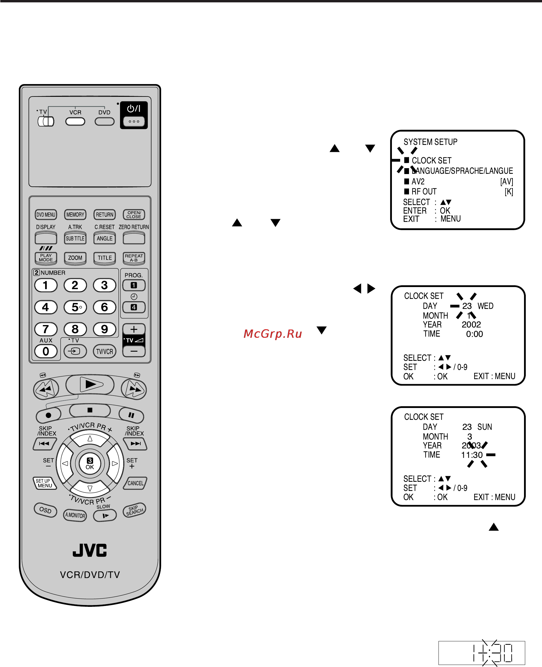 JVC HR-XV1EU [16/64] Установка часов