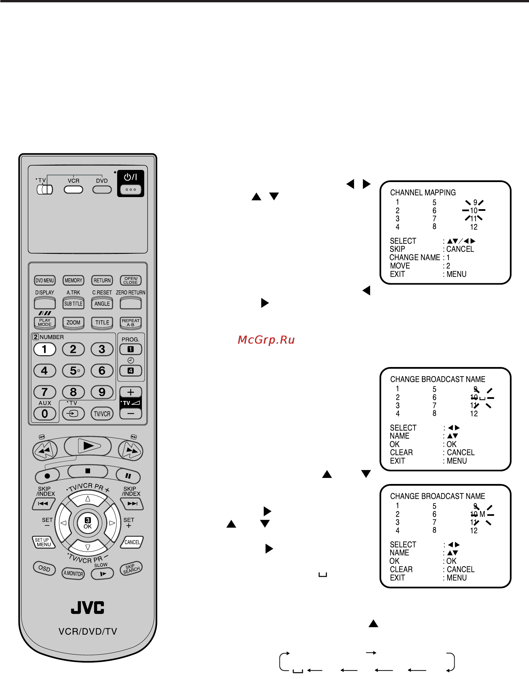 JVC HR-XV1EU [20/64] Изменение названия телевизионных станций