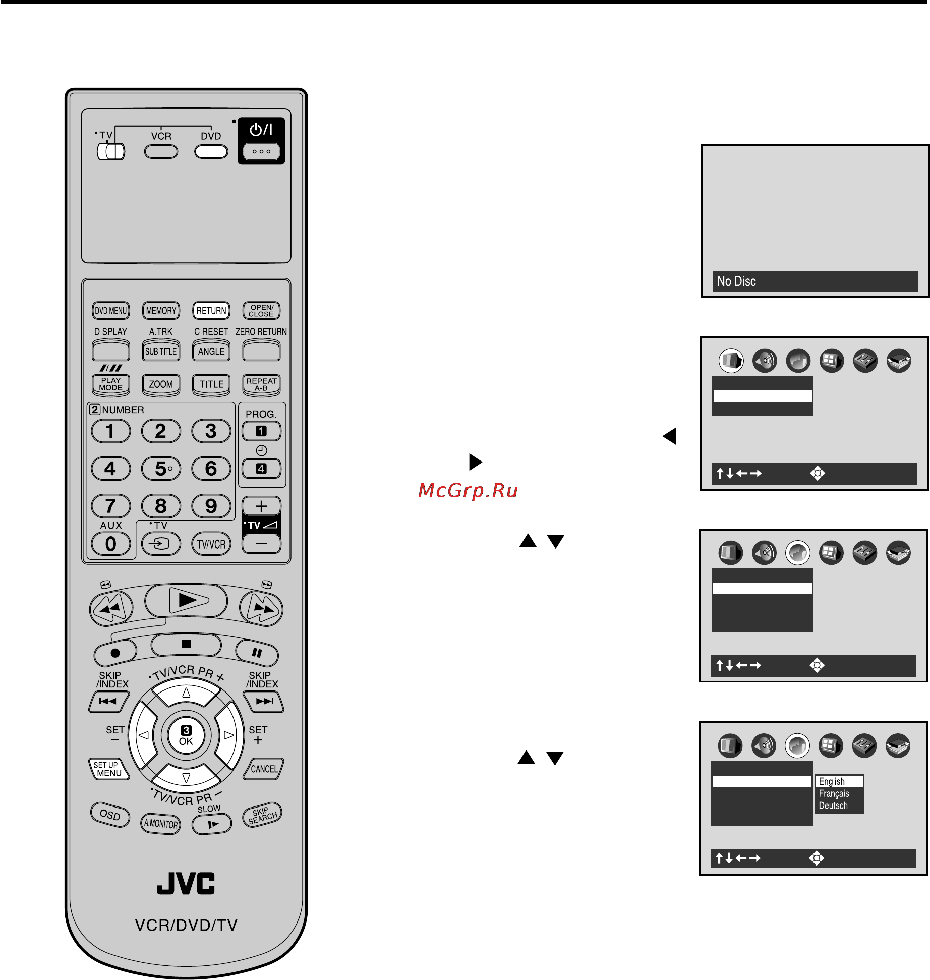 JVC HR-XV1EU [41/64] Установка языка