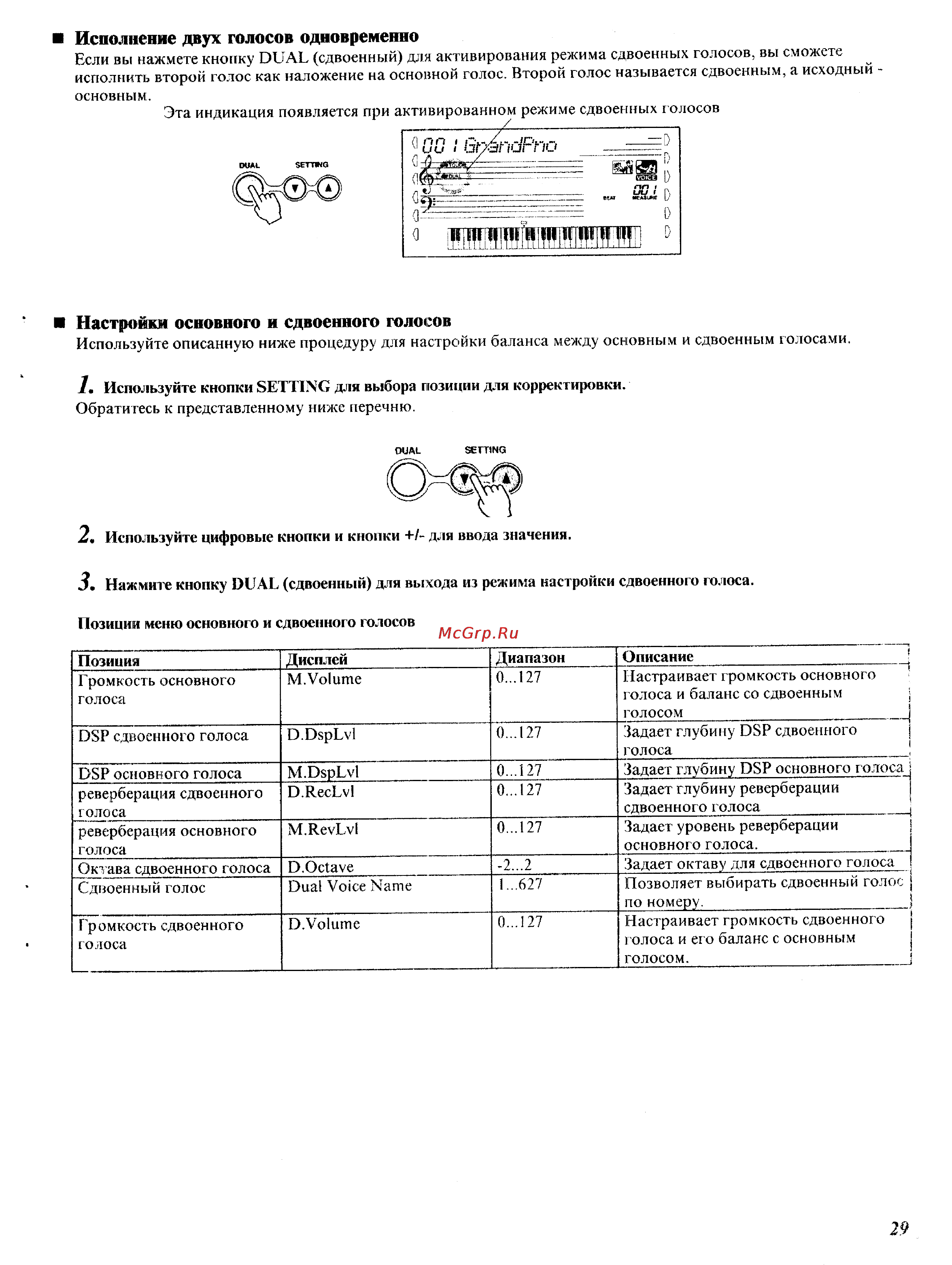 Yamaha PSR-450 [22/59] Исполнение двух голосов одновременно