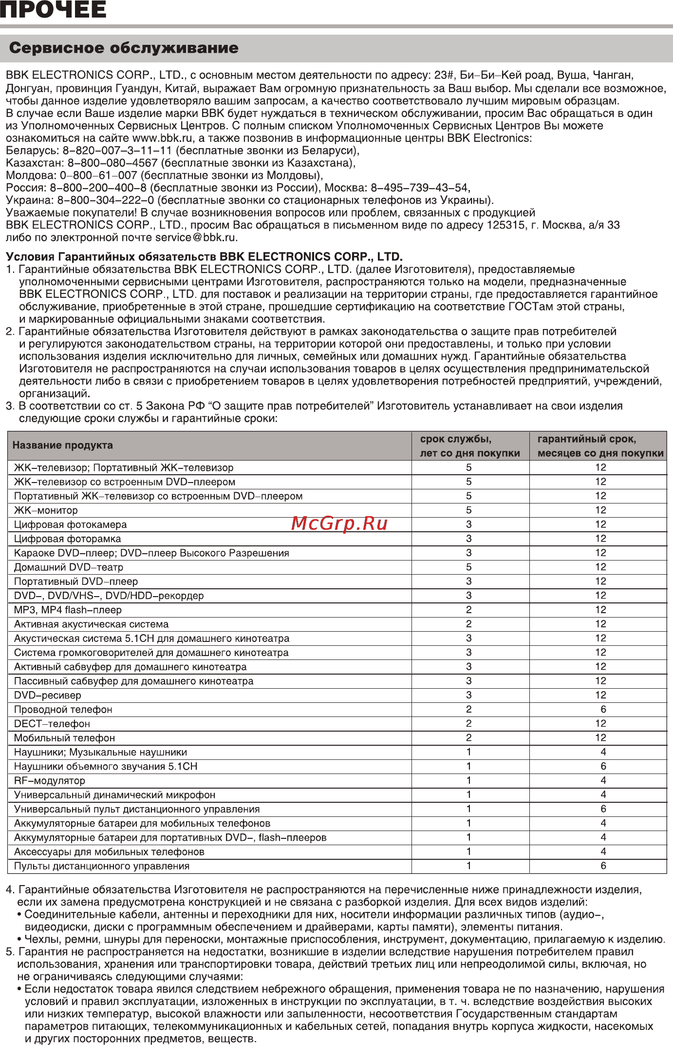 BBK LT3219SU [27/29] Прочее