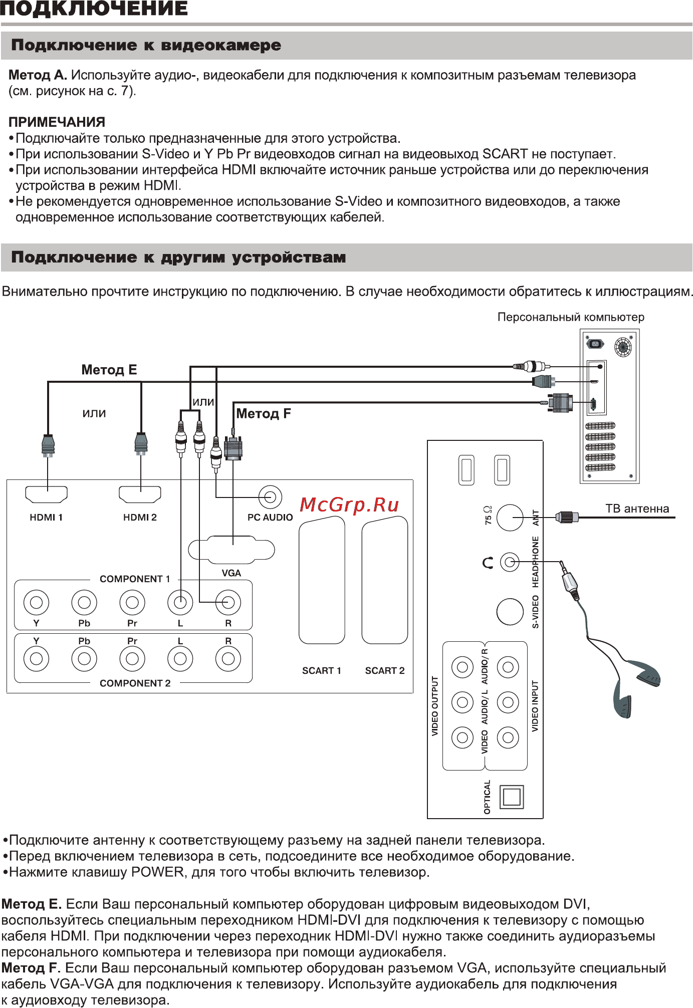 BBK LT3219SU [9/29] Подключение к другим устройствам