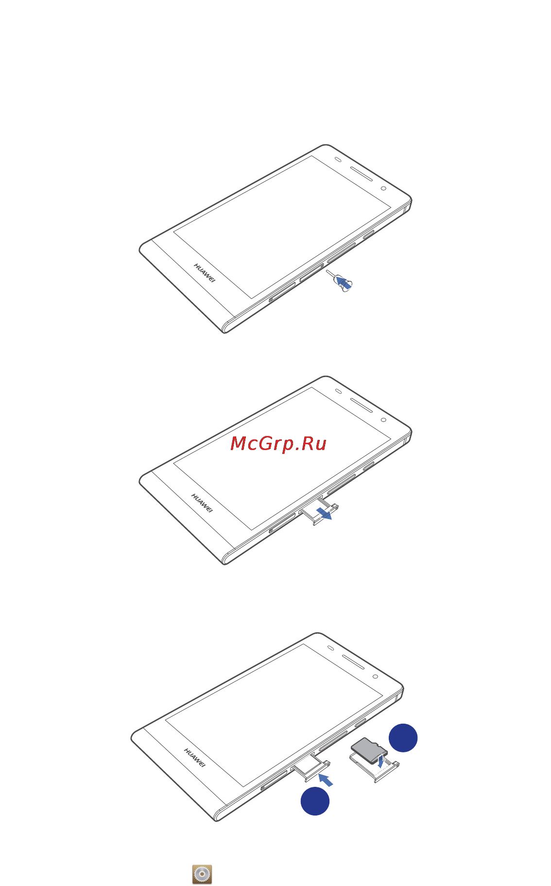 Huawei Ascend P6 Black [11/107] Inserting or removing a microsd card