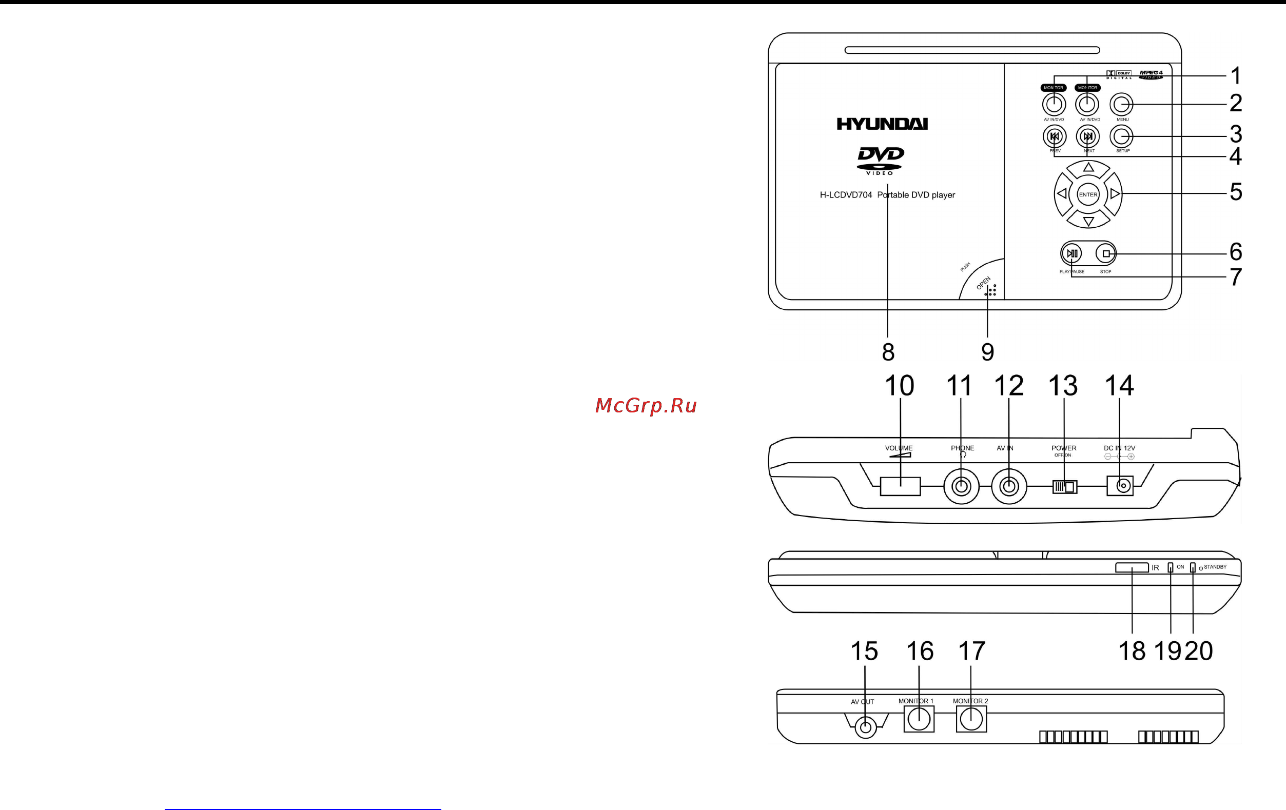 Hyundai H-LCDVD704 [11/64] Control functions
