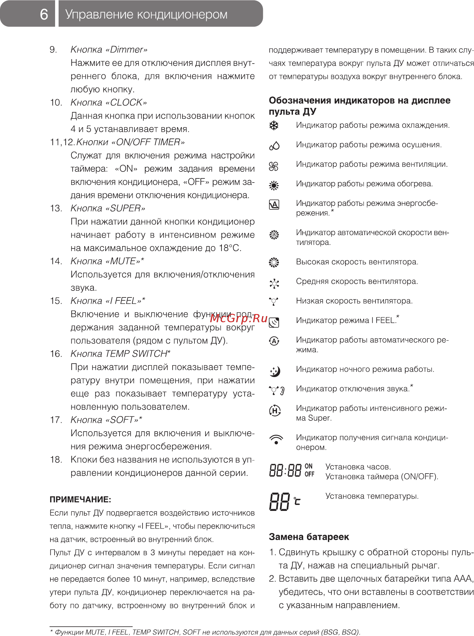 Ballu bsg-09hn1_13y [6/20] Управление кондиционером