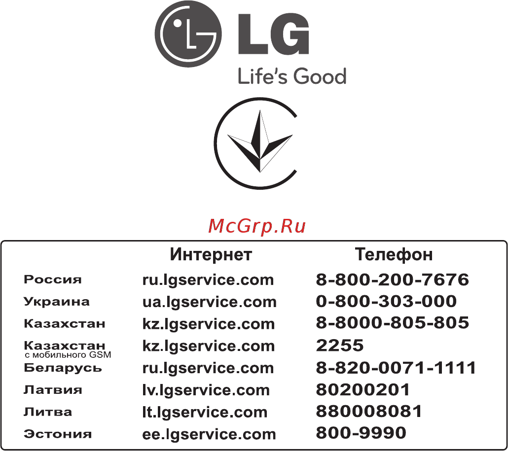 LG MS2548DRKS Инструкция по эксплуатации онлайн [64/64] 44555