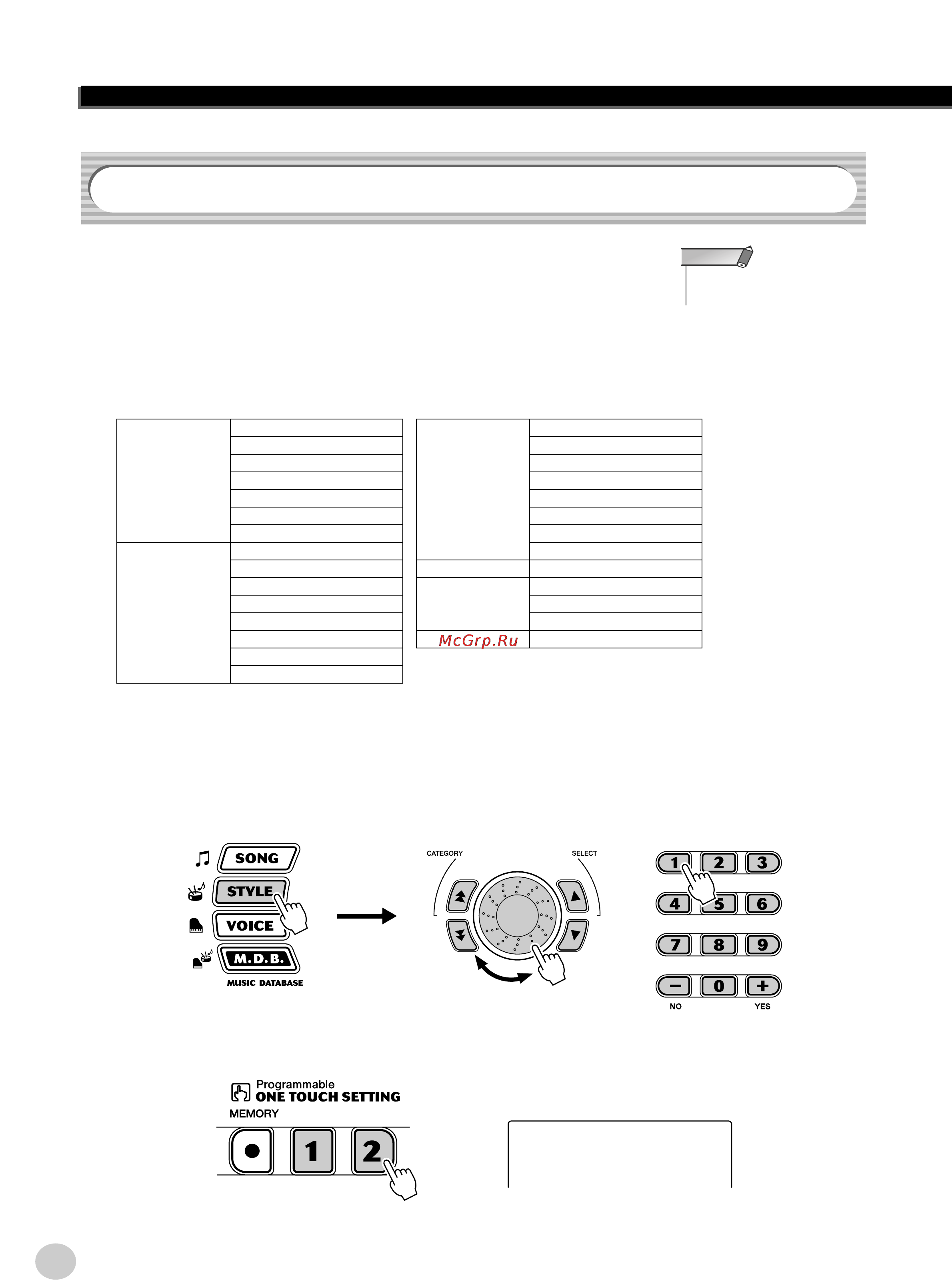 Yamaha PSR-290 [28/98] Быстрая загрузка настроек one touch setting