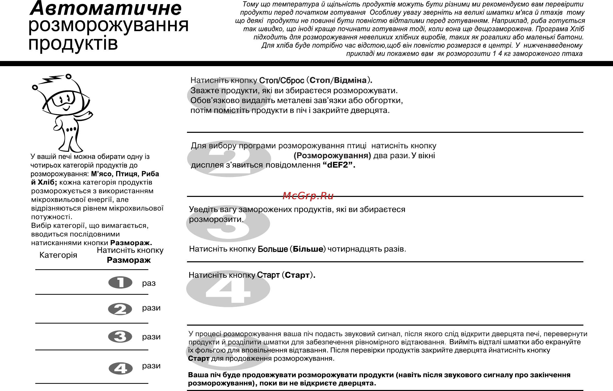 LG MS2041N [62/73] Розморожування продук пв