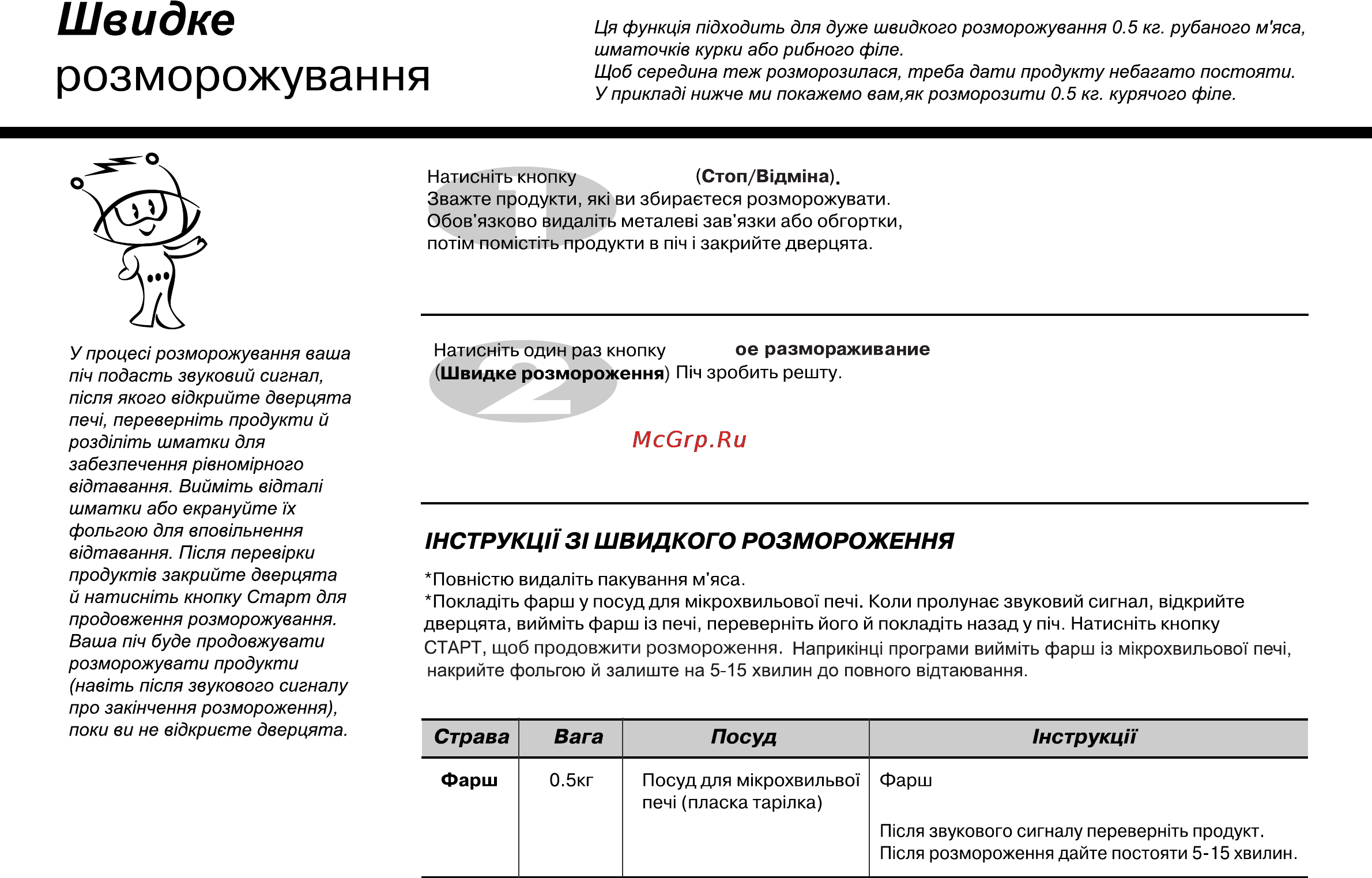 LG MS2041N [64/73] Розморожування