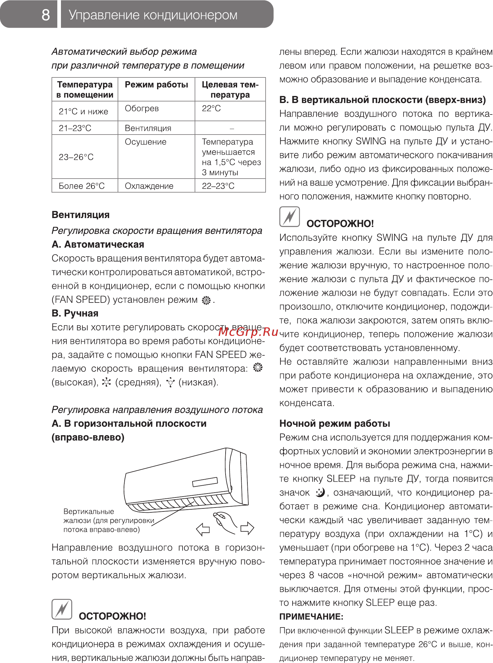 Ballu BSLI-09HN1 [8/20] Управление кондиционером