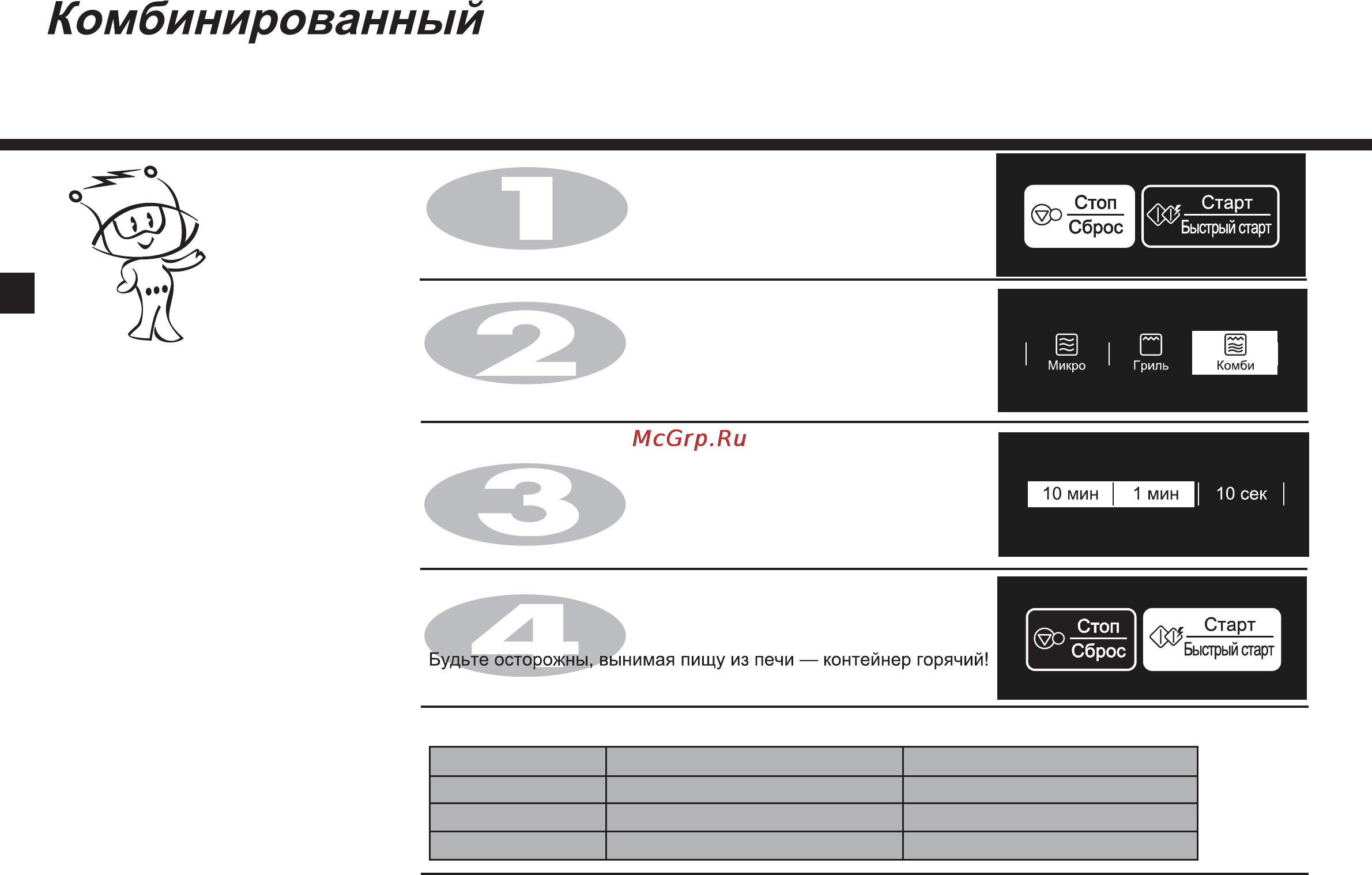 LG MR6549DRL [16/40] Режим приготовления
