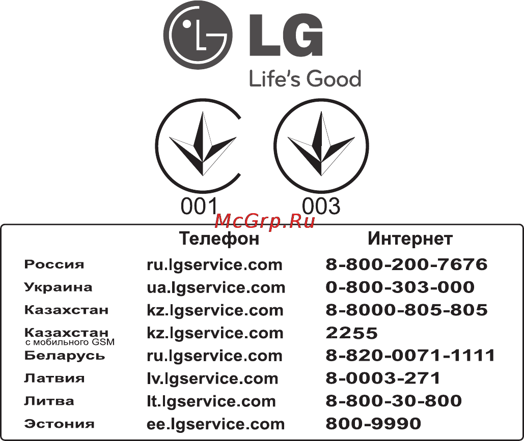 LG MH6349BS Инструкция по эксплуатации онлайн [70/70] 44695