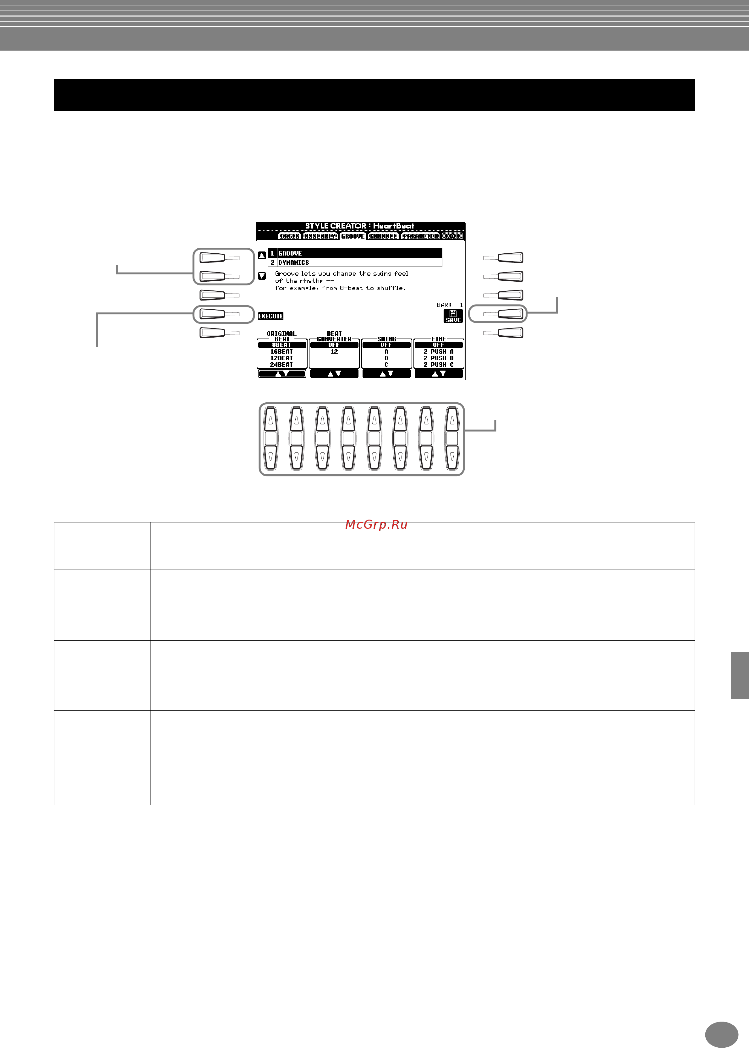 Yamaha PSR-1000 [112/170] Редактирование стиля аккомпанемента