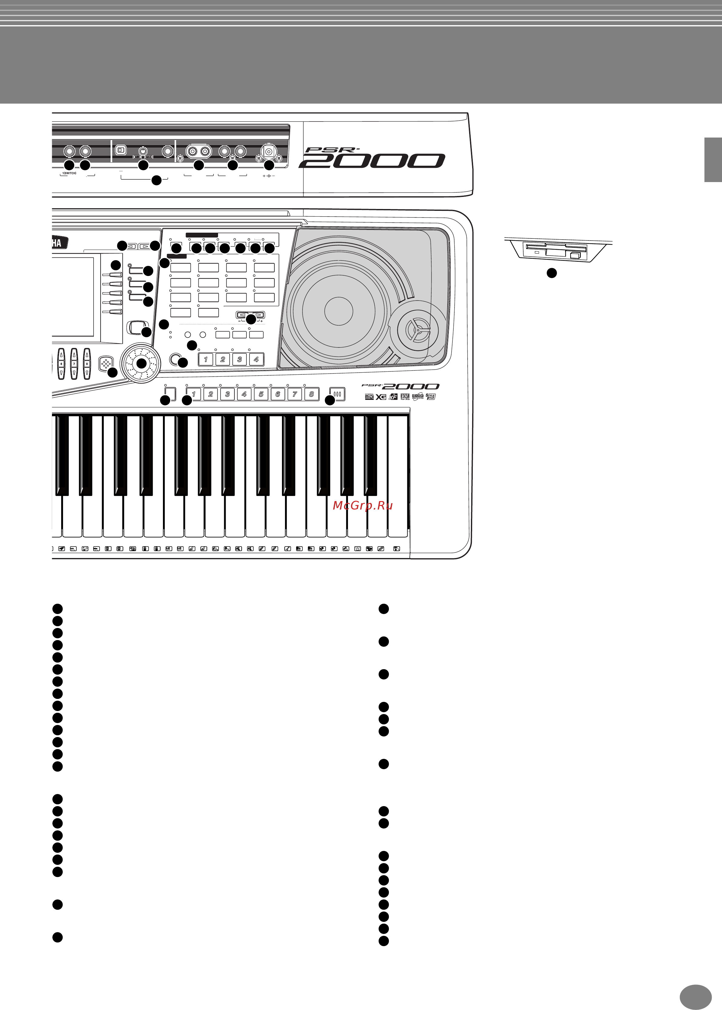 Yamaha PSR-1000 [18/170] Порты и переключатели