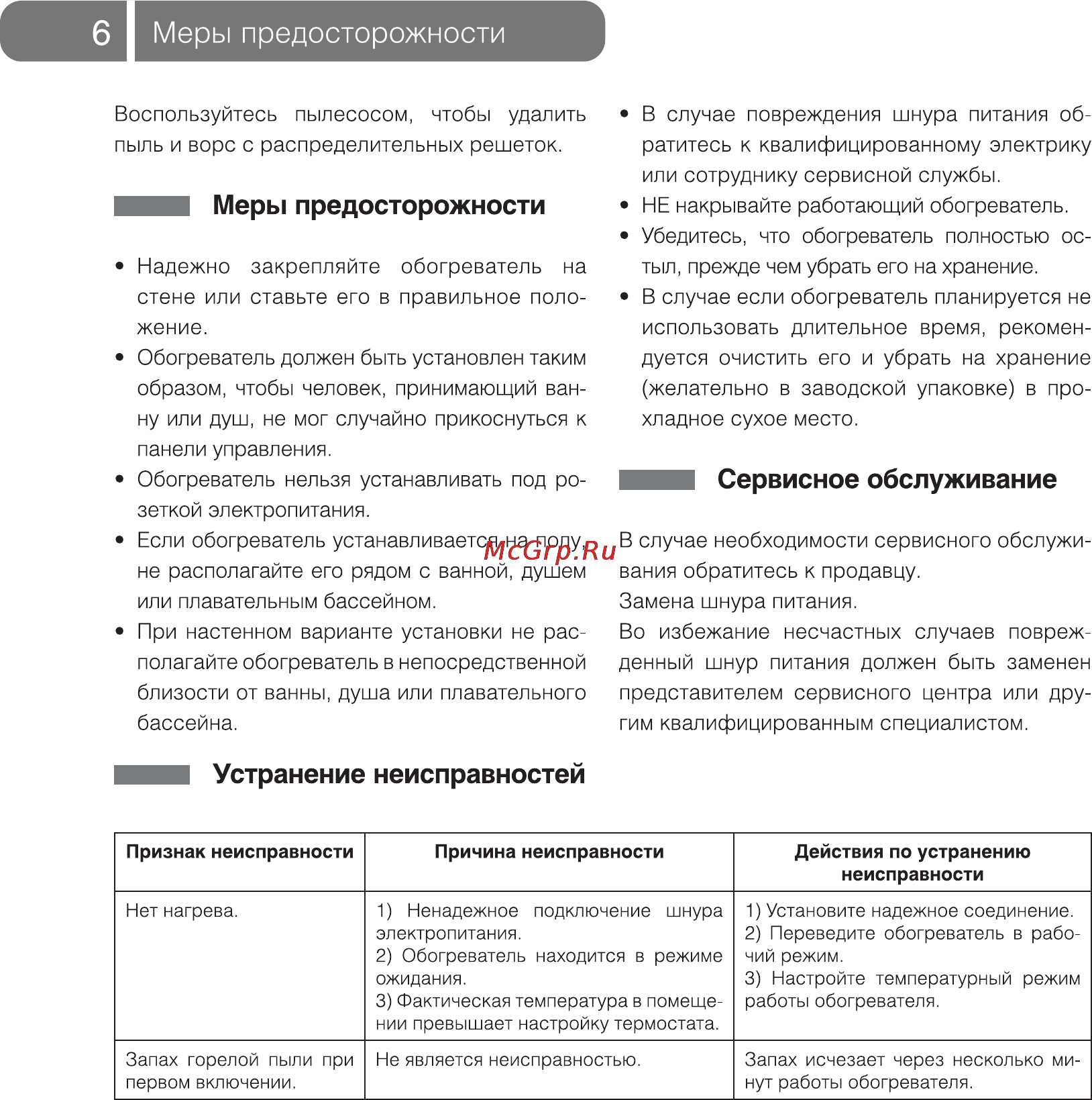 Ballu BIHP/M - 1500 [6/12] Меры предосторожности