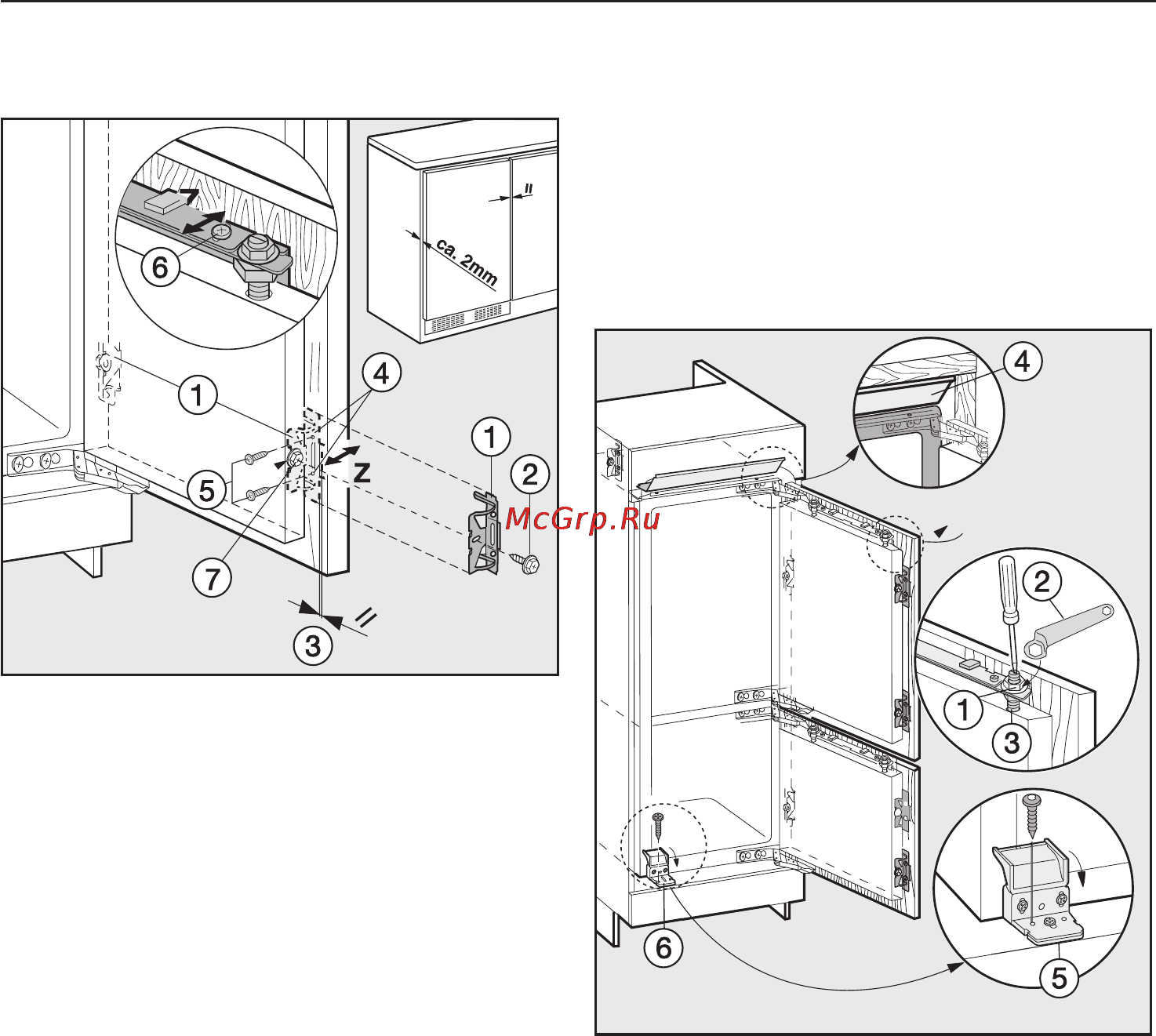 Miele KFN 9758 iD [60/68] Встраивание прибора