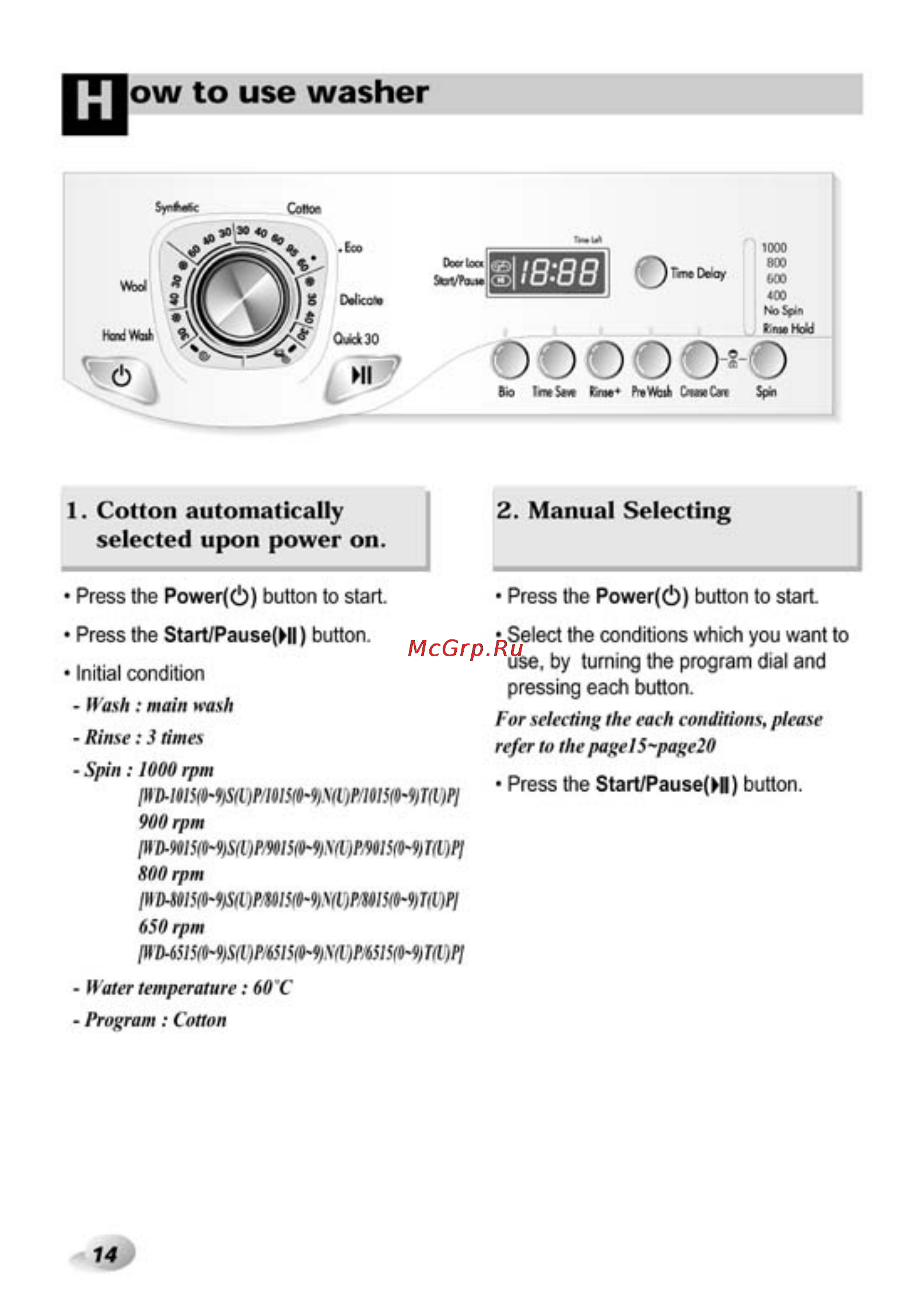 LG WD-10156TP [14/28] Ow to use washer
