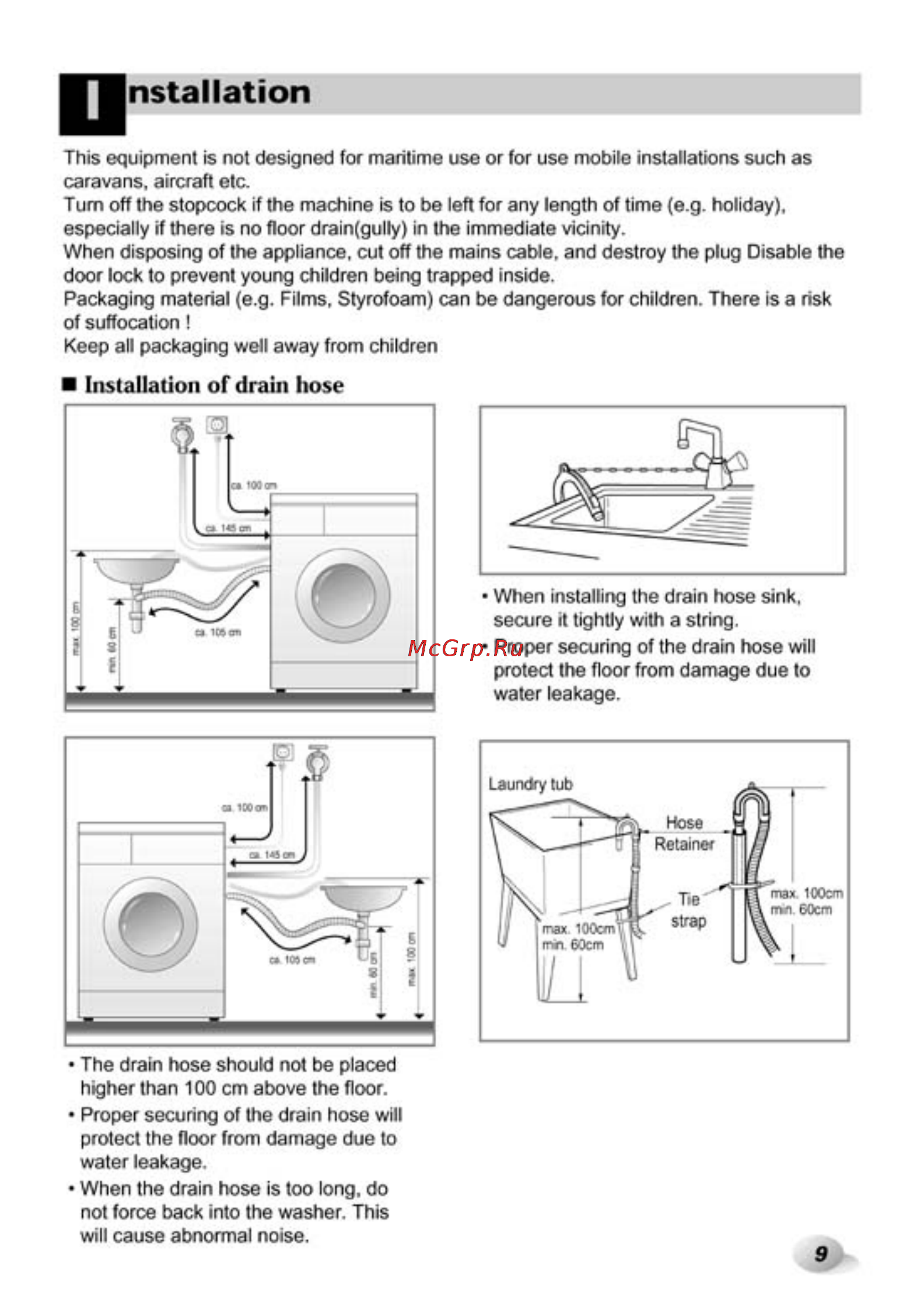 LG WD-10156TP [9/28] Jnstallation