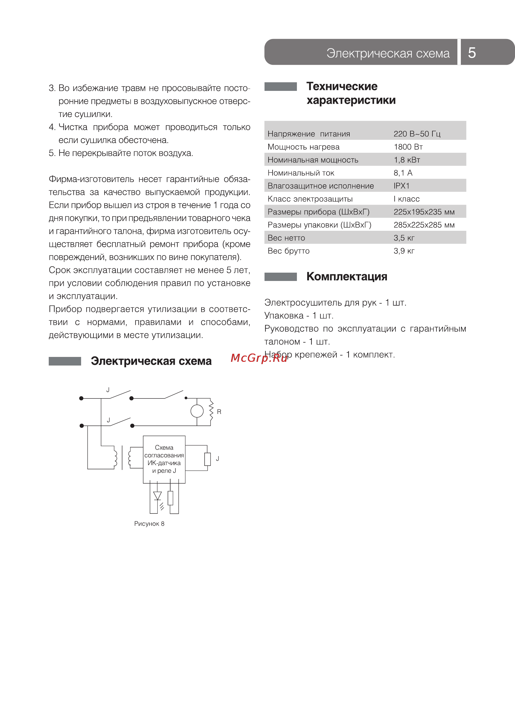 Ballu GSX-1800 Hot air [5/12] Электрическая схема