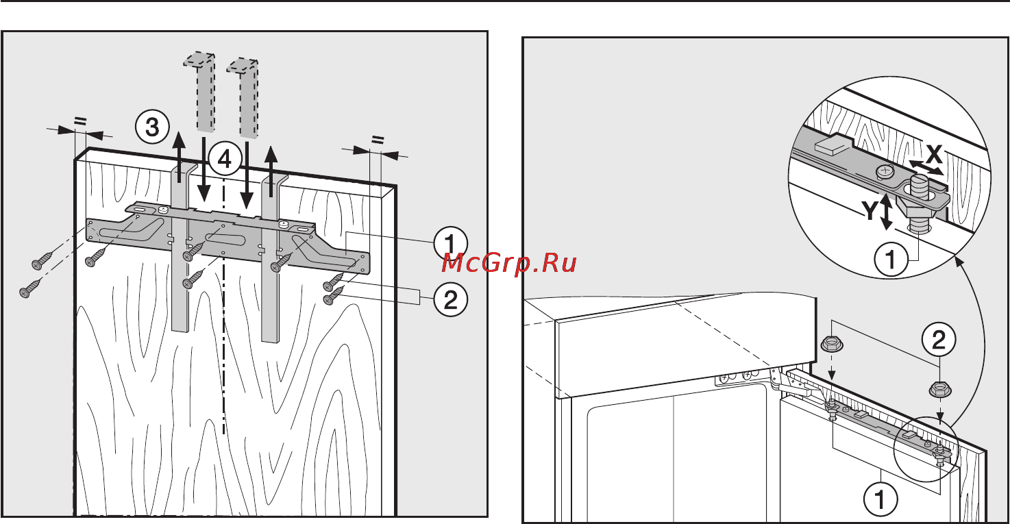 Miele KF 9757 iD [60/68] Встраивание прибора
