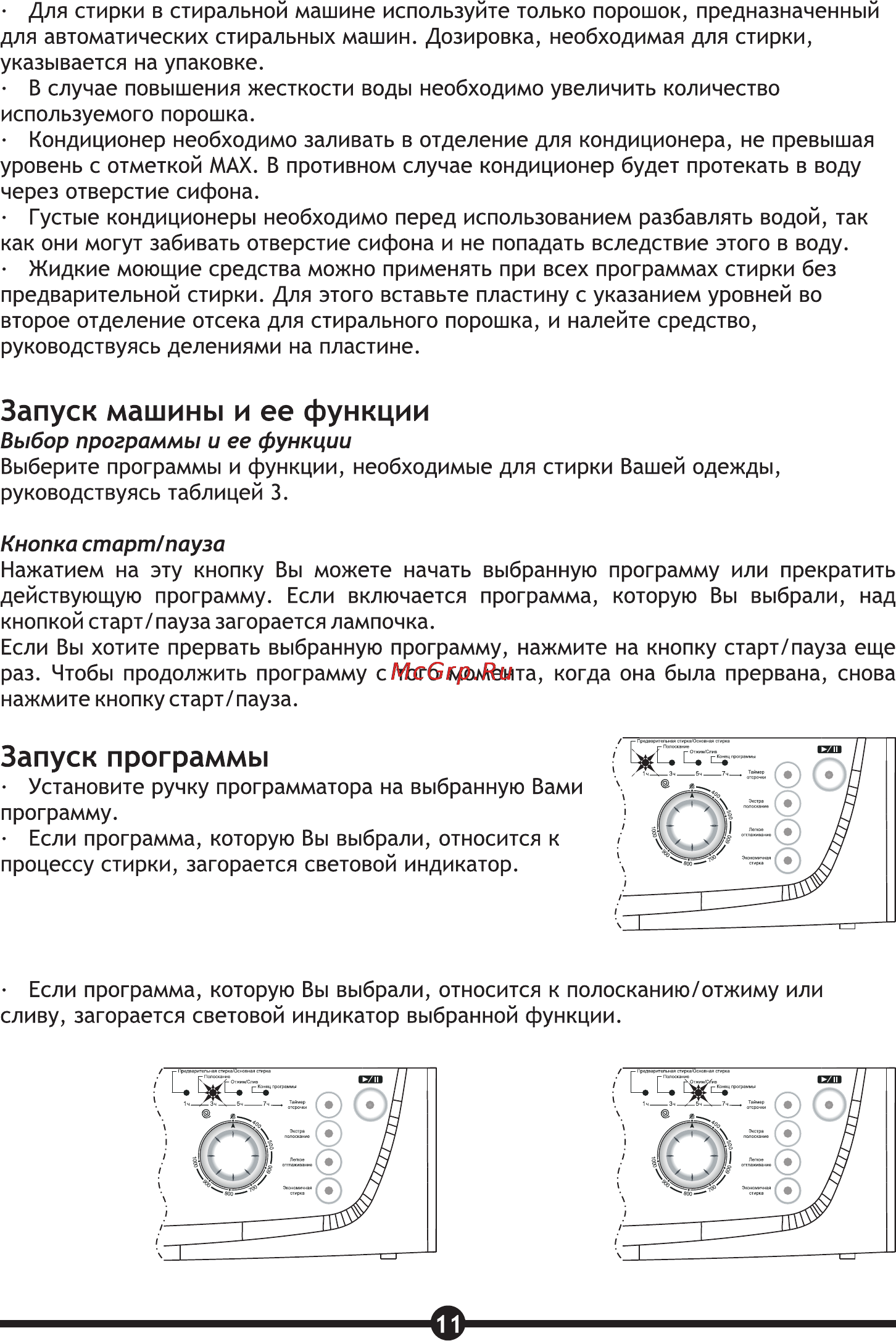 Vestel WMS 4710 TS [13/30] Запуск машины и ее функции