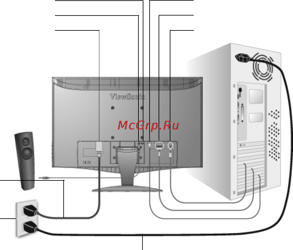 Viewsonic VX2239wm [8/24] Краткое руководство по установке