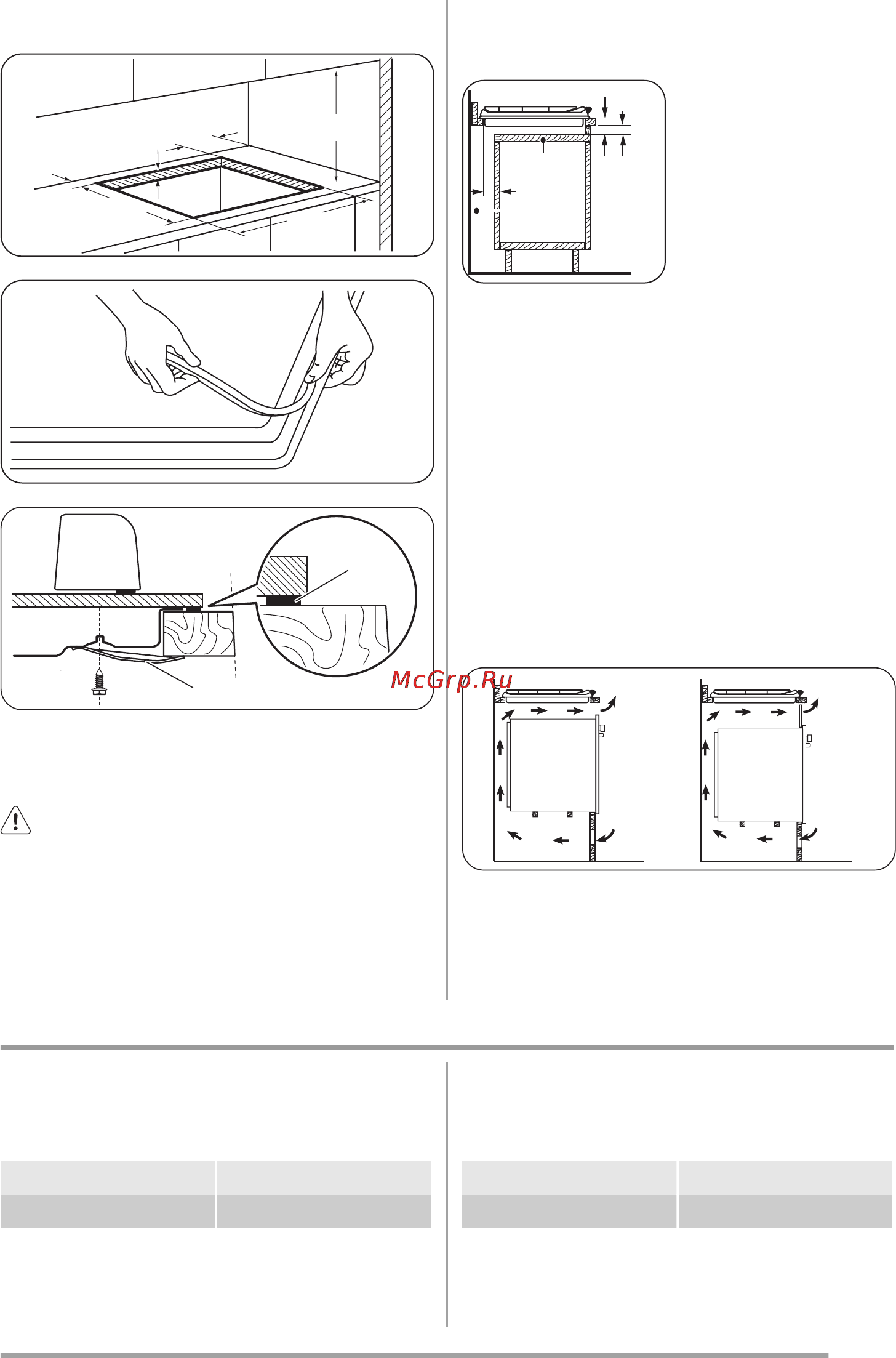 Zanussi ZGO62414BA [39/72] Димензии на отворот за површината за готвење