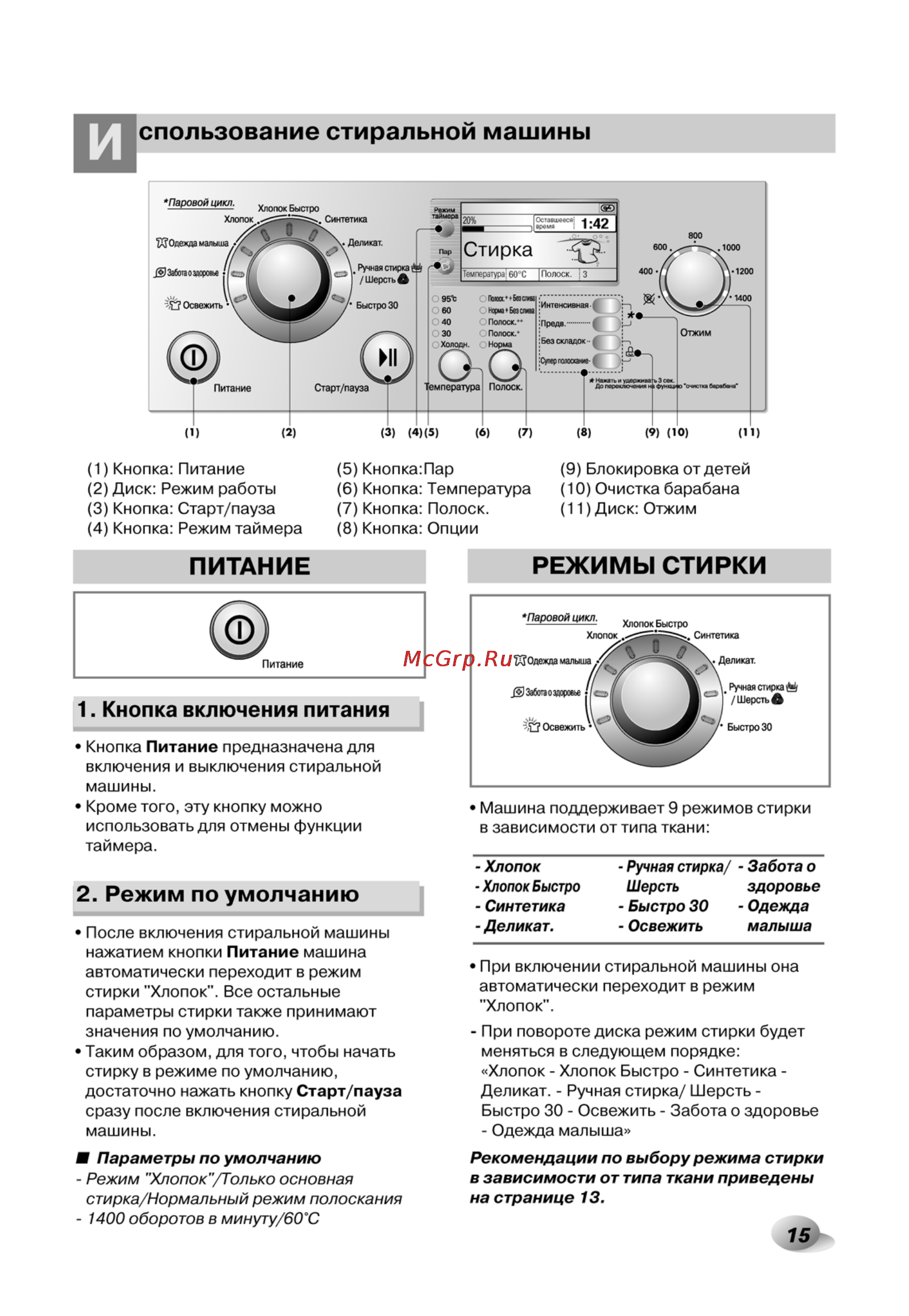 LG F1406TDSPE Инструкция по эксплуатации онлайн [15/32] 45389