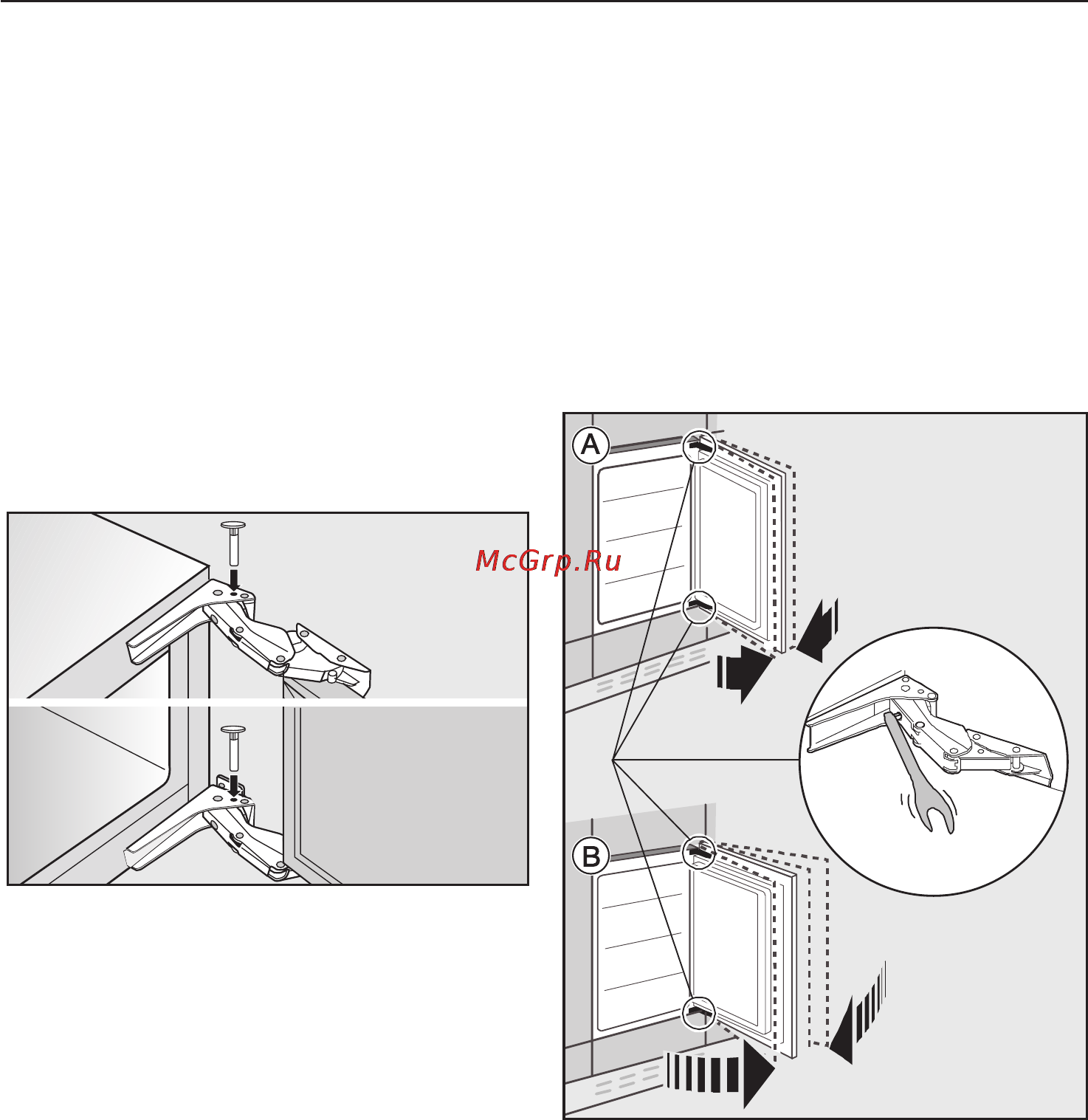 Miele K 9557 iD [49/56] Ðåãóëèðîâêà äâåðíîãî øàðíèðà 49