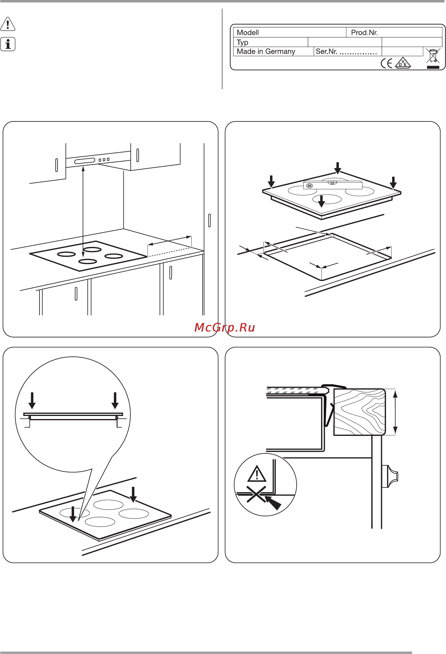 Zanussi ZEV6041XBA [21/32] Įrengimas