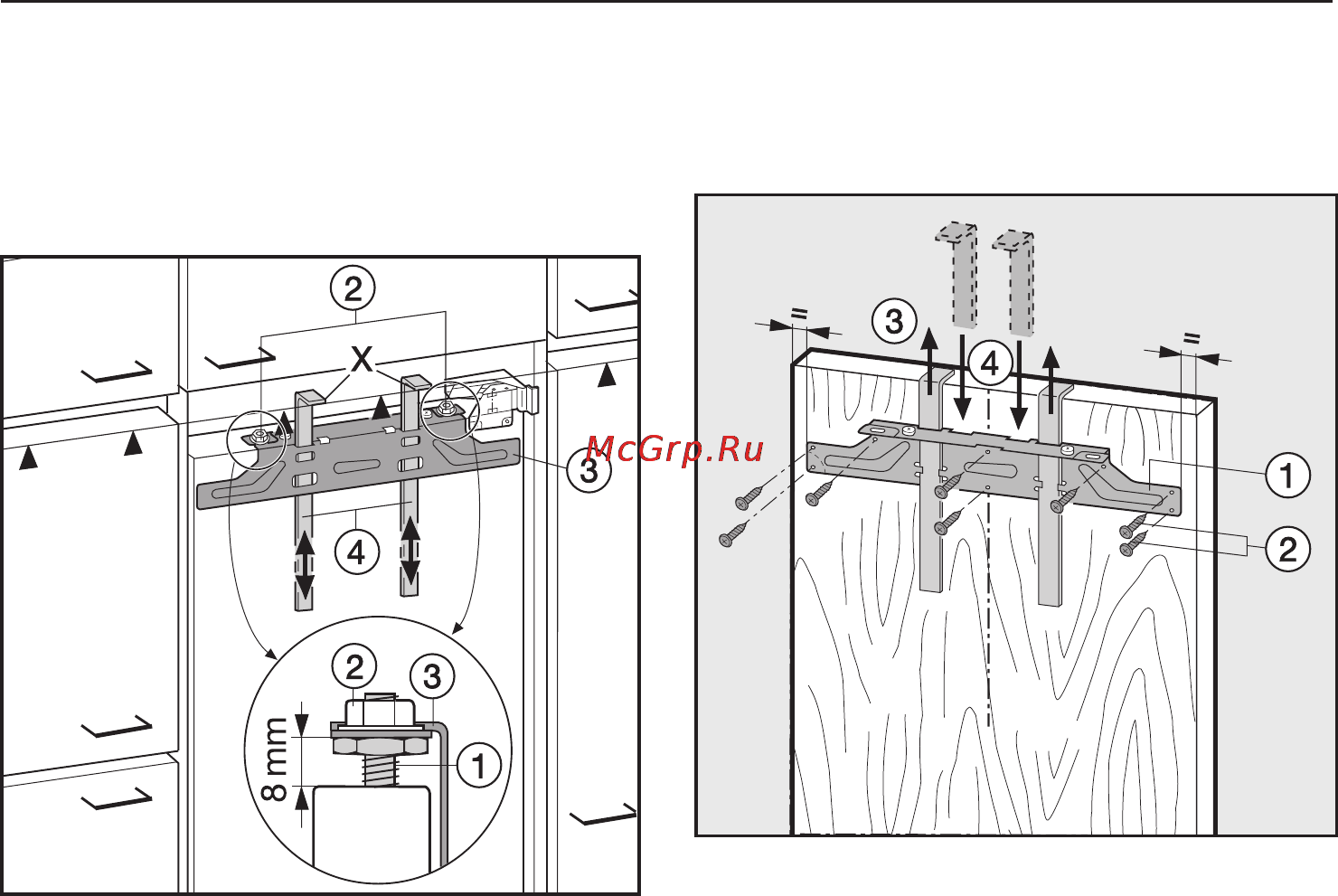 Miele K 9352 i [44/52] Ìîíòàæ ìåáåëüíîé äâåðöû 44