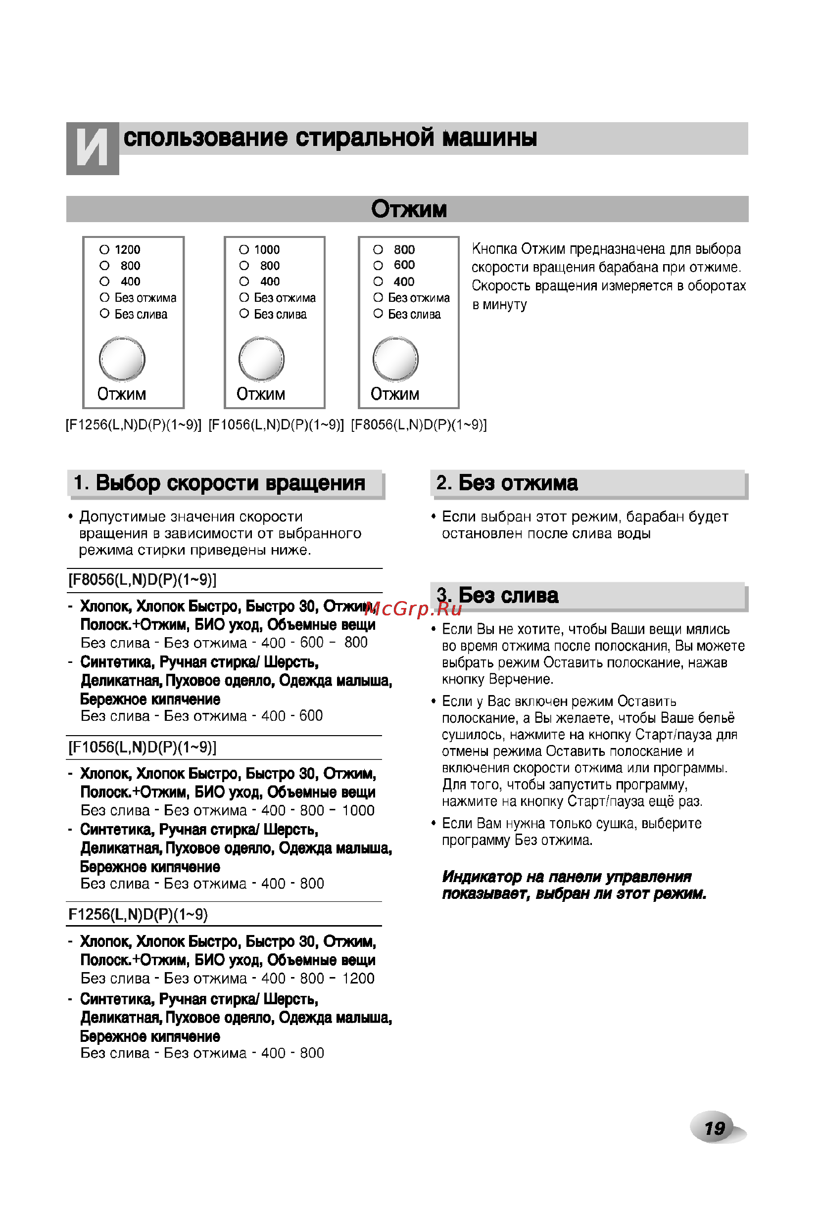 LG F1256NDP1 [19/32] Отжим