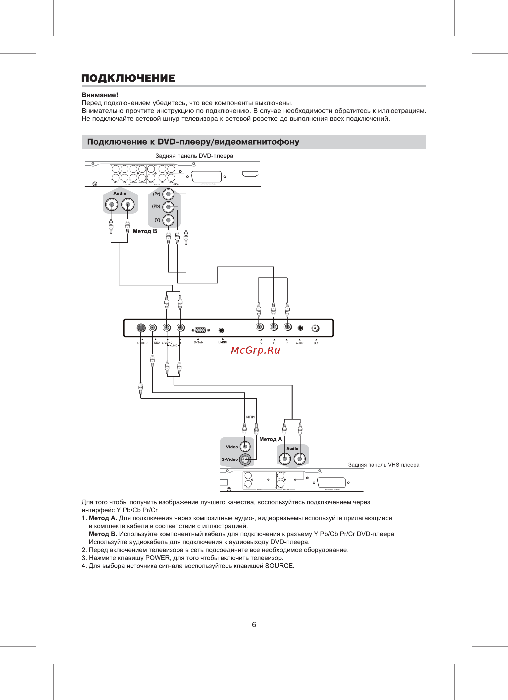 BBK 15 LT1510S [7/19] Подключение к dvd плееру видеомагнитофону