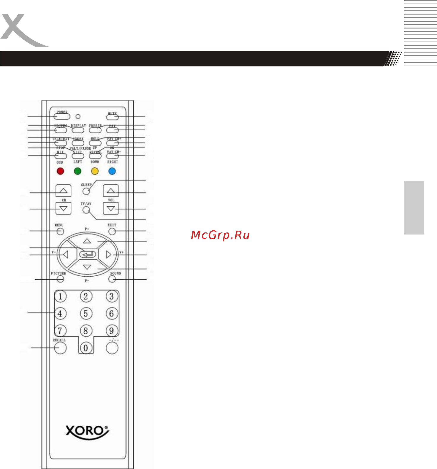 Xoro HTL 3222w [13/62] Пульт ду