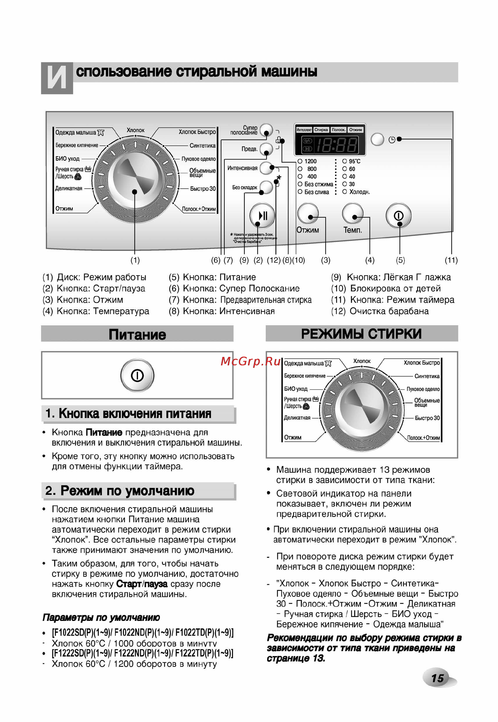 LG F1222ND Инструкция по эксплуатации онлайн [16/33] 88381