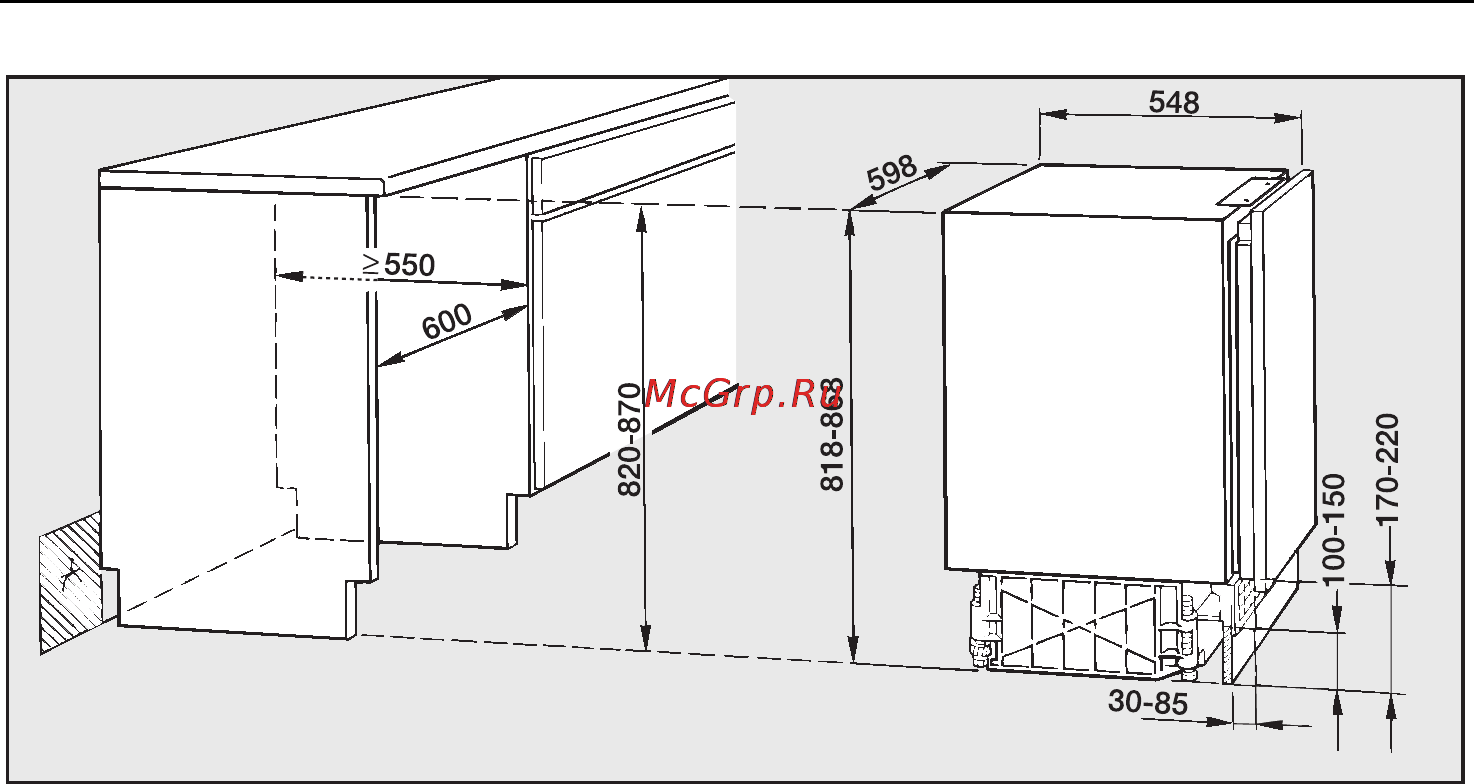 Miele K 121 Ui [22/32] Paзмepы