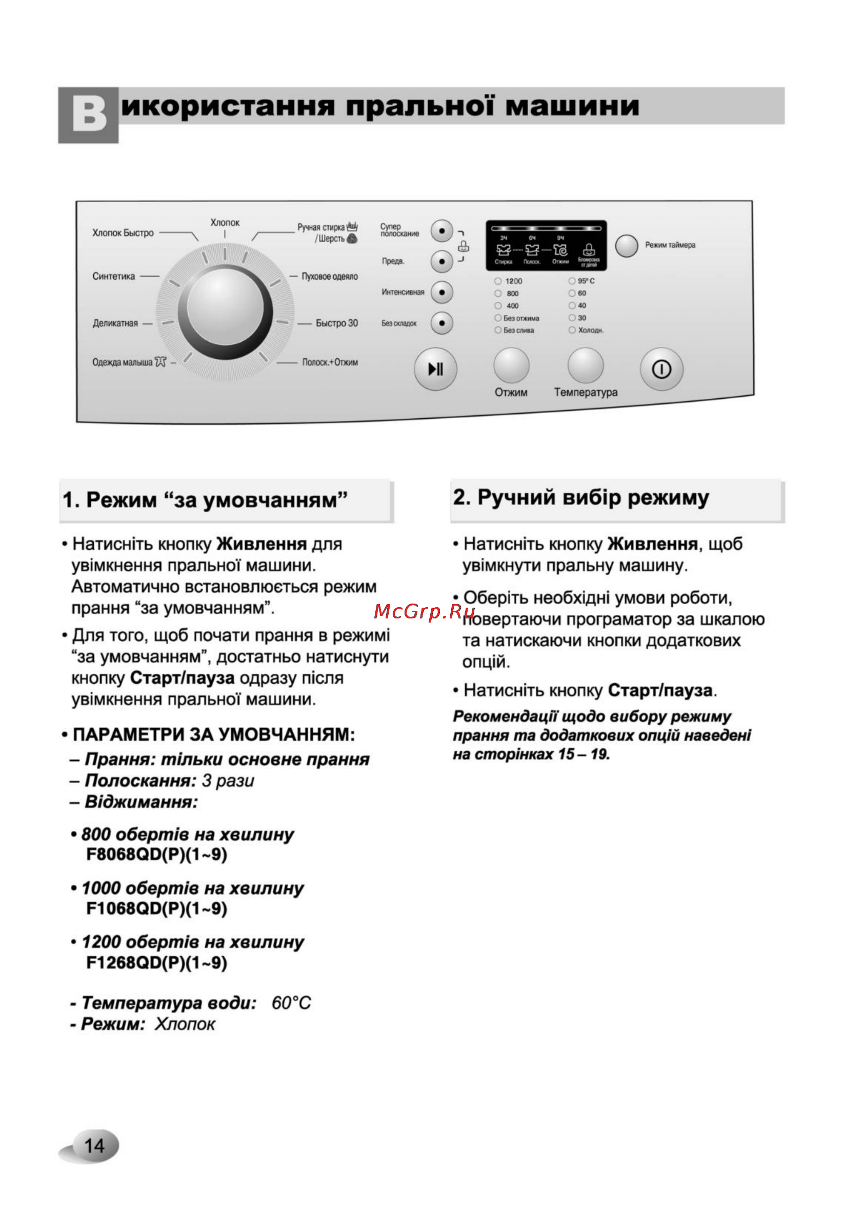 LG F1068QD5 [14/32] Ч икористання прально машини