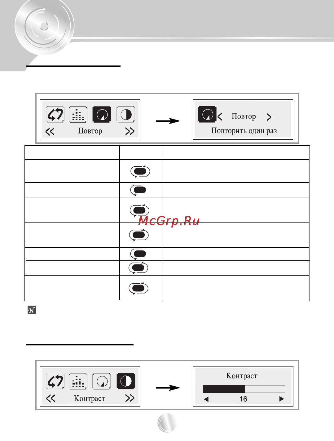 LG MF-FE505N [52/67] Работа с меню