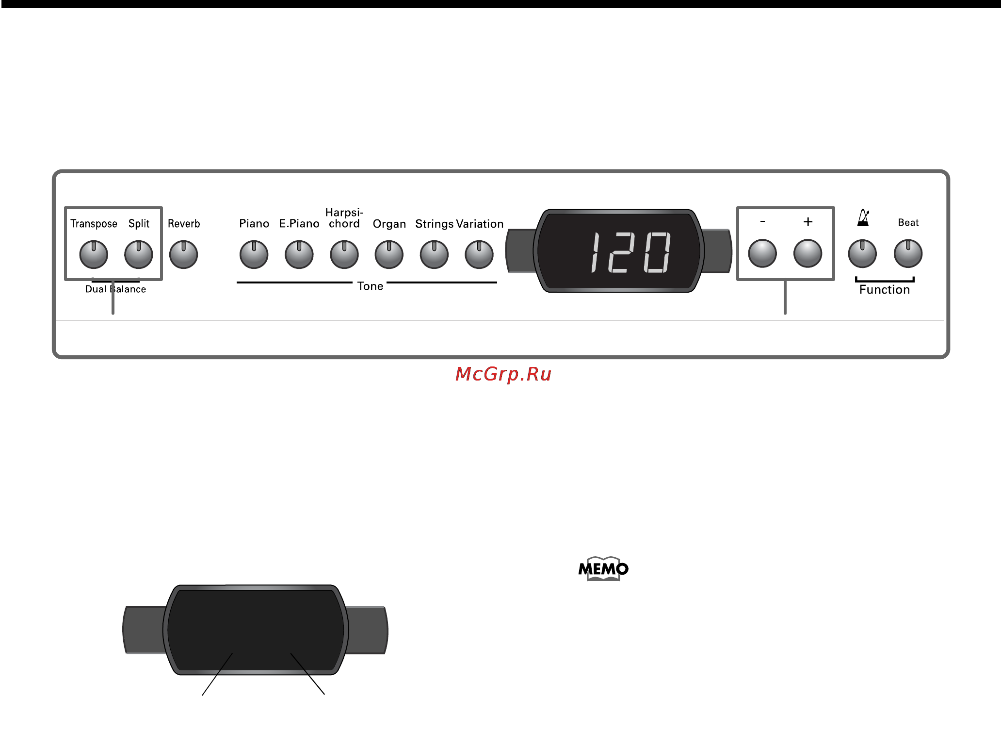 Roland EP-760 [12/40] Óñòàíîâêà áàëàíñà ãðîìêîñòè ìåæäó âûáðàííûìè òîíàìè â ðåæèìå èãðû ñ íàëîæåíèåì dual performance