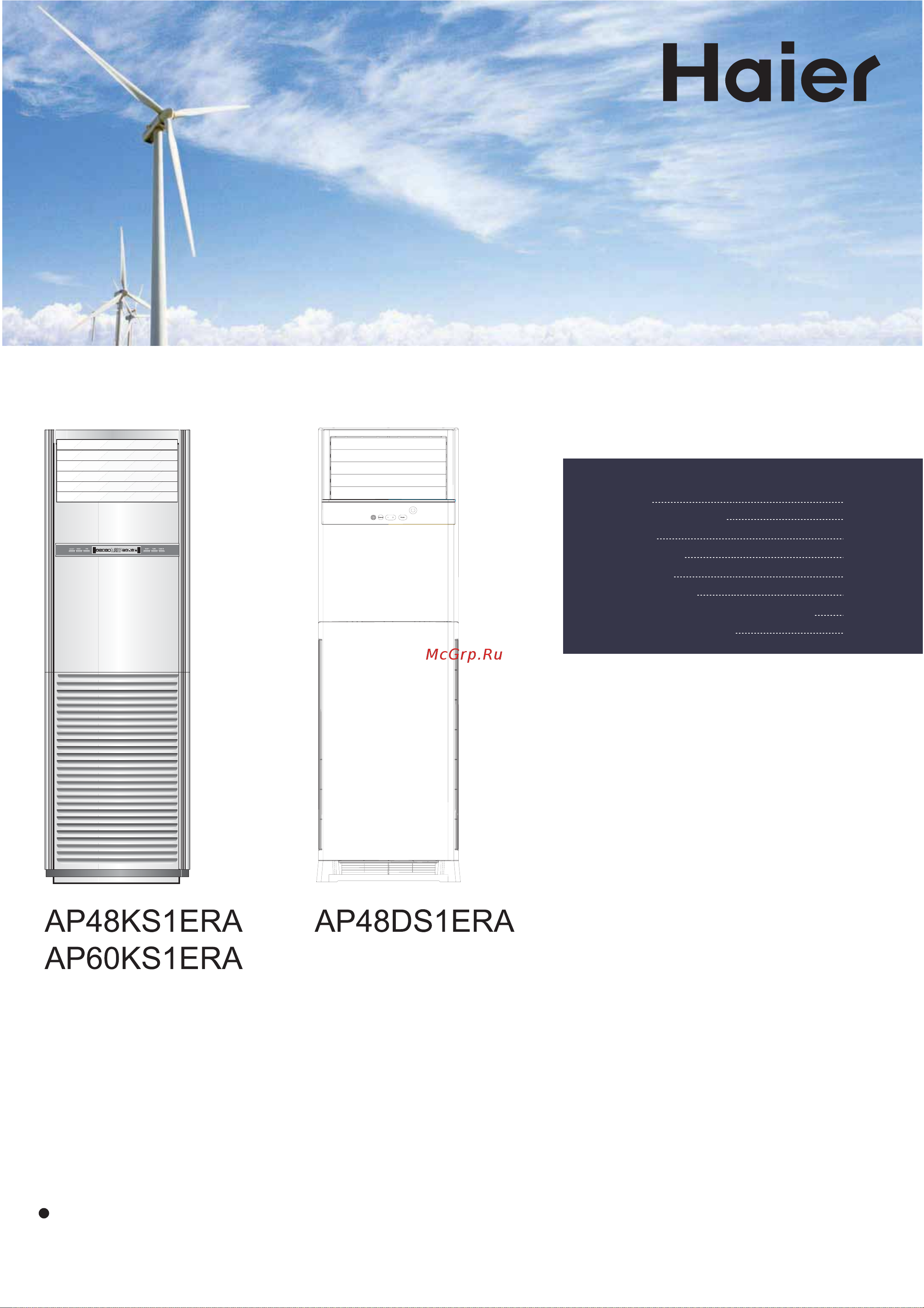 Haier AP48KS1ERA(S)/1U48LS1EAB(S) Инструкция по эксплуатации онлайн [3/102] 373795