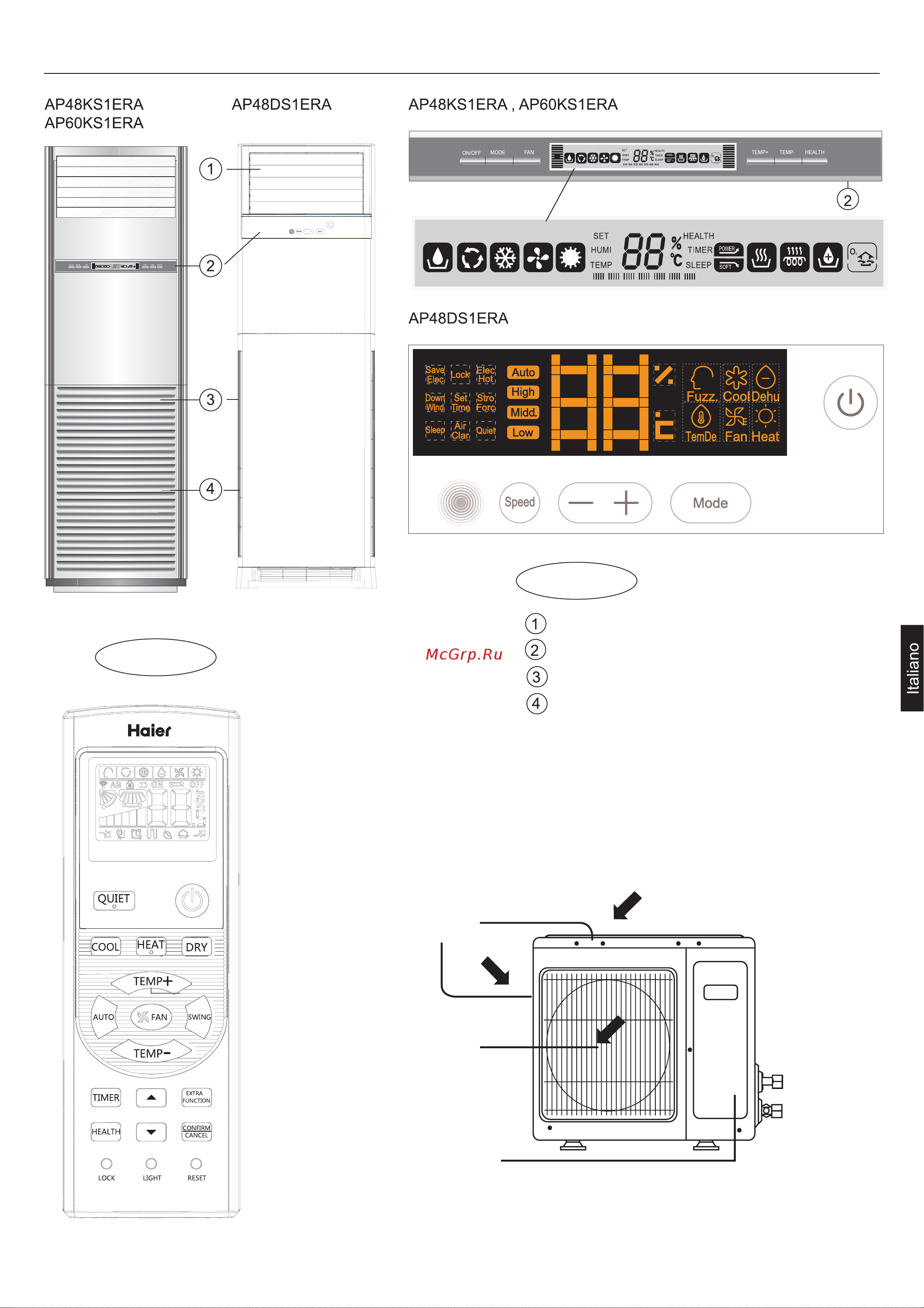 Haier AP60KS1ERA+1U60IS1EAB [47/102] Denominazione dei componenti