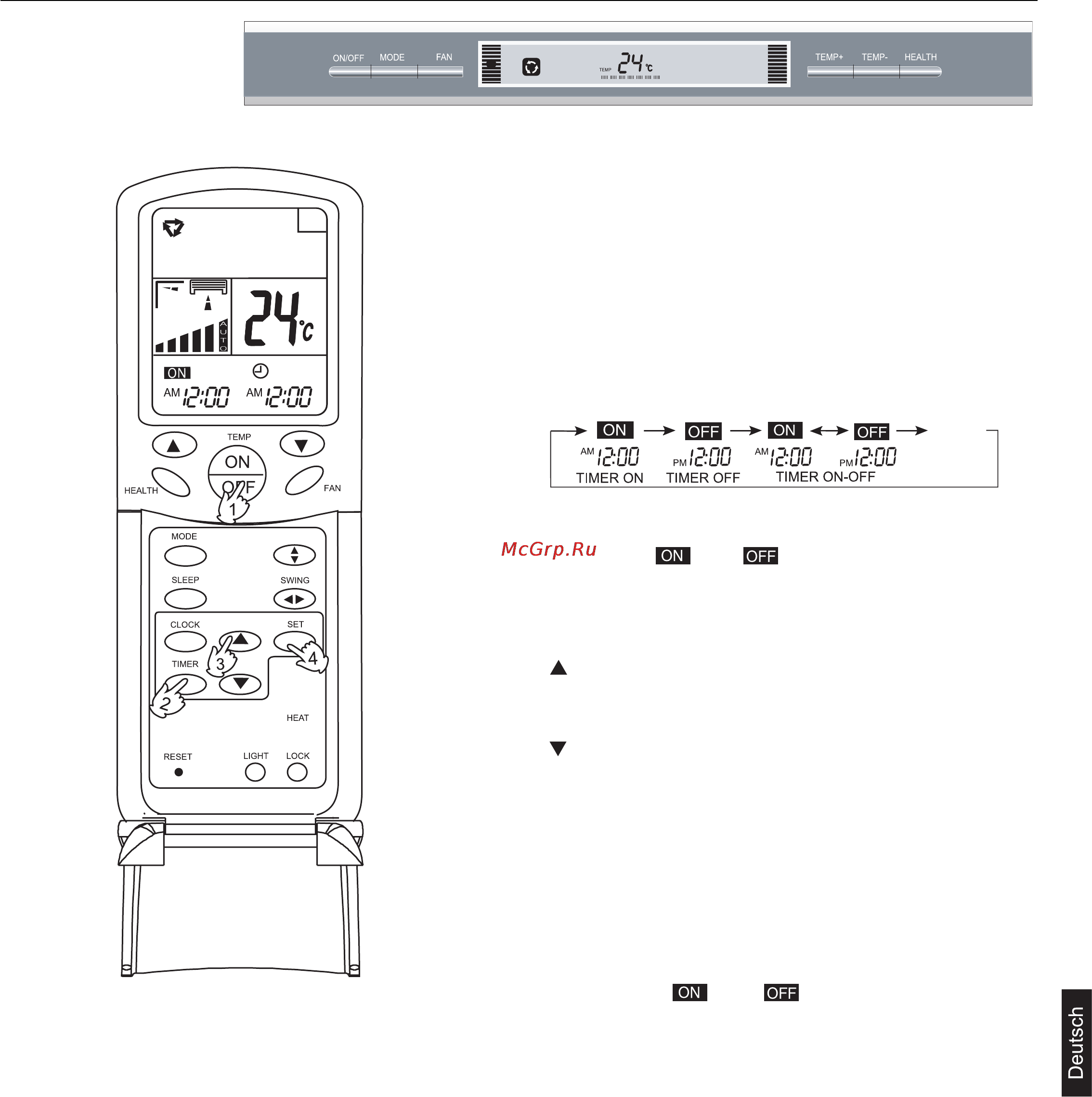 Haier AP482AKEAA+AU48NAIEAA [103/146] Modus timer on off