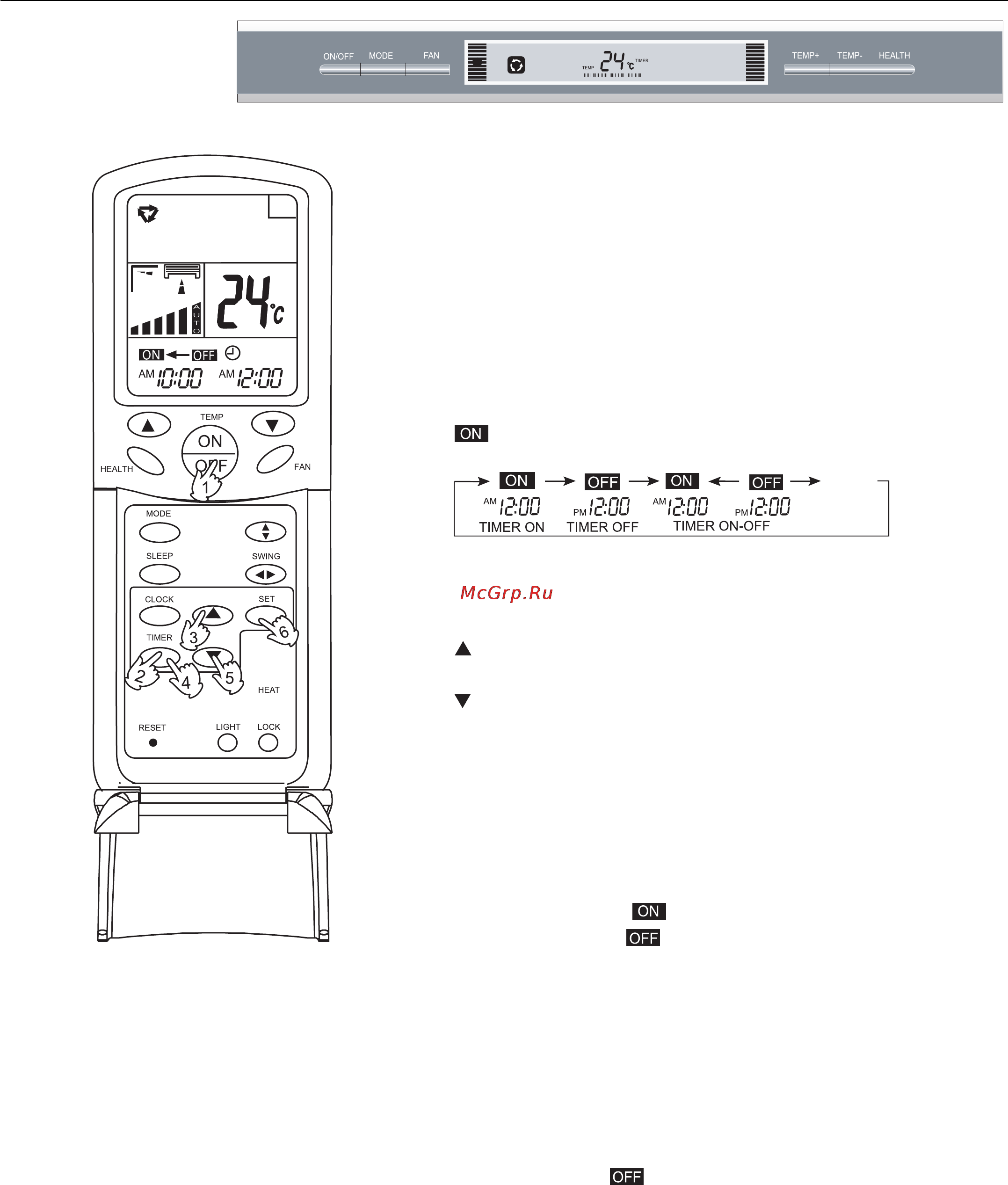 Haier AP482AKEAA+AU48NAIEAA [132/146] Modo timer on off