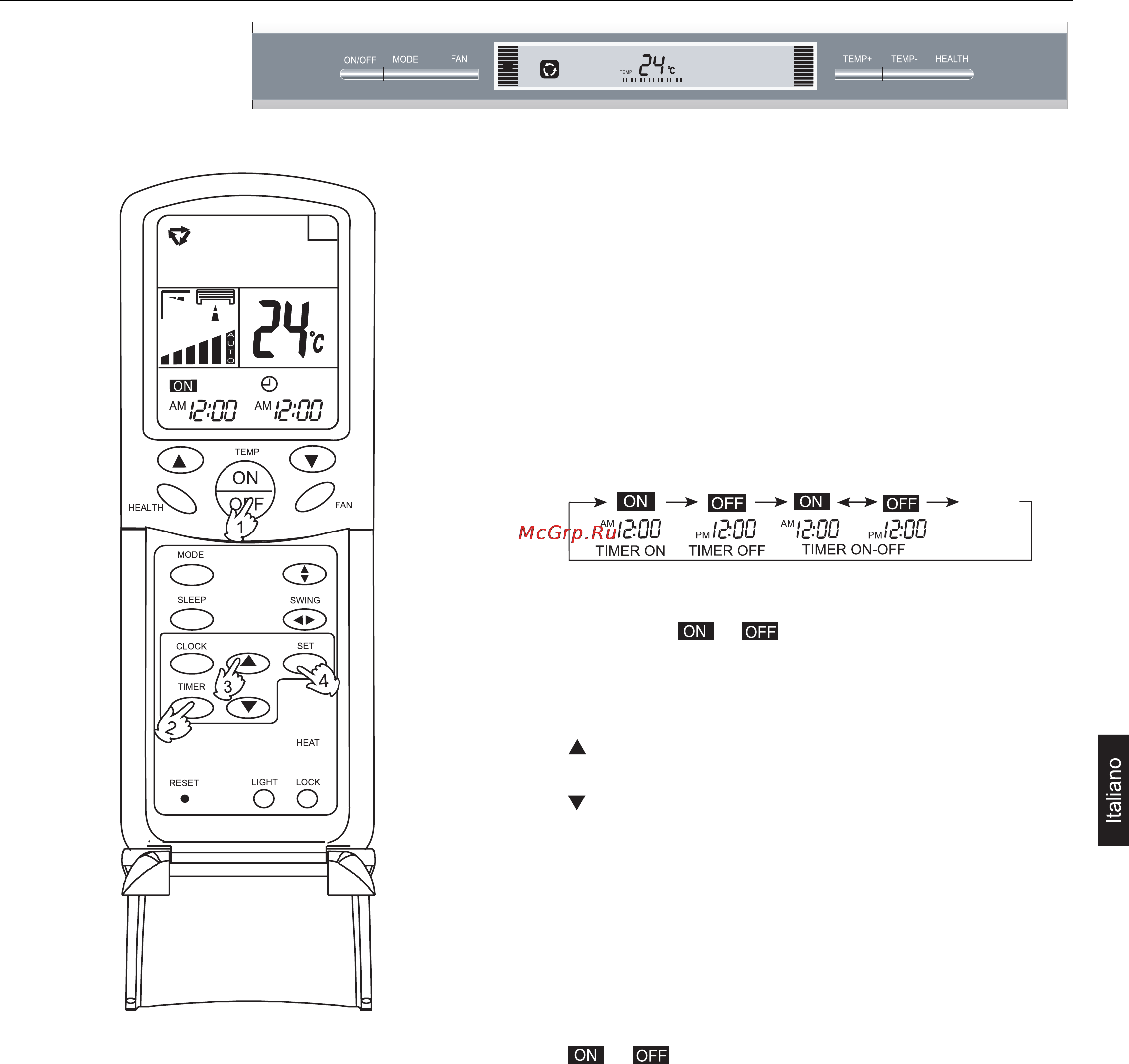 Haier AP482AKEAA+AU48NAIEAA [47/146] Modalità timer on off