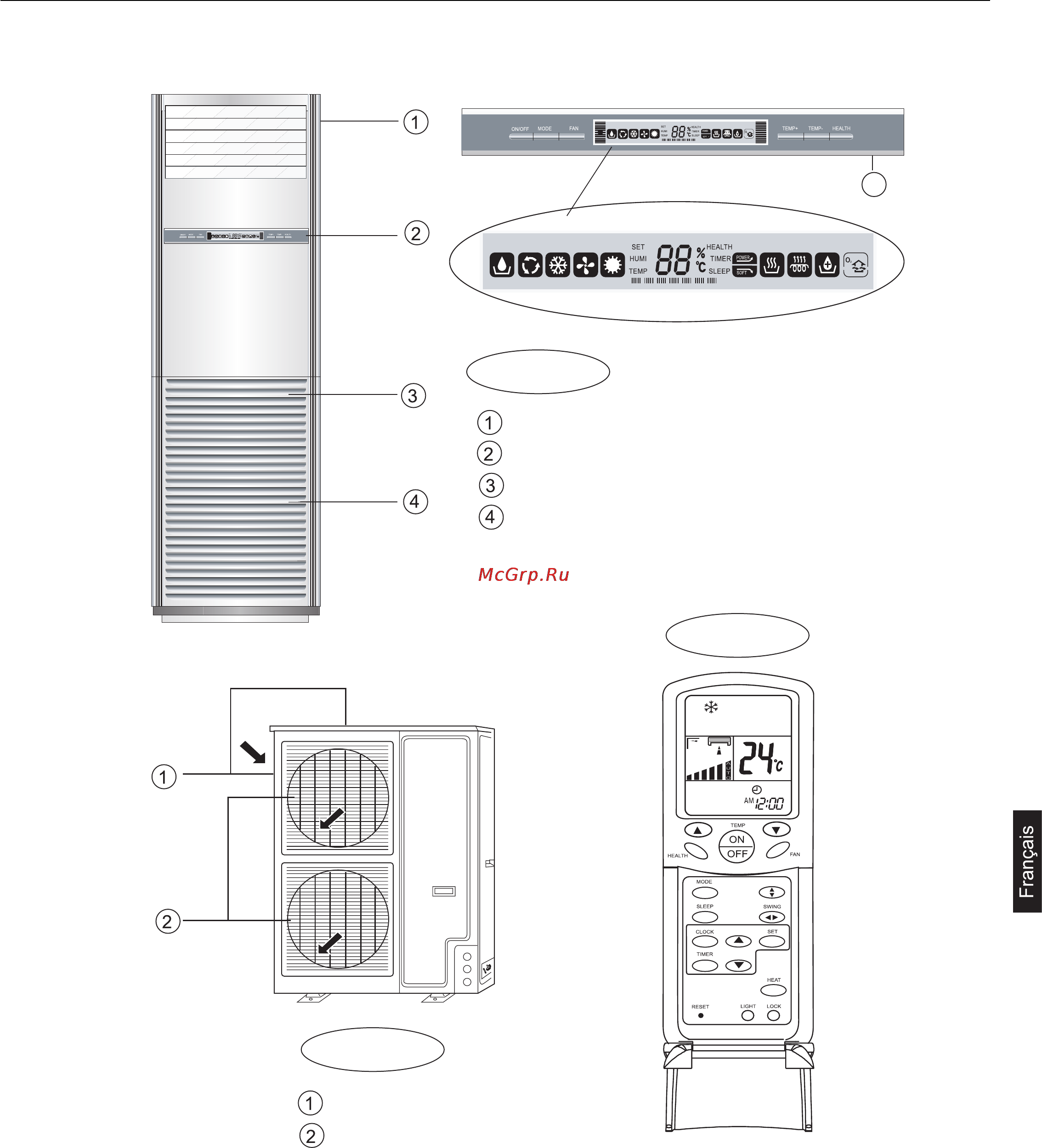 Haier AP482AKEAA+AU48NAIEAA [67/146] Dénomination des composants