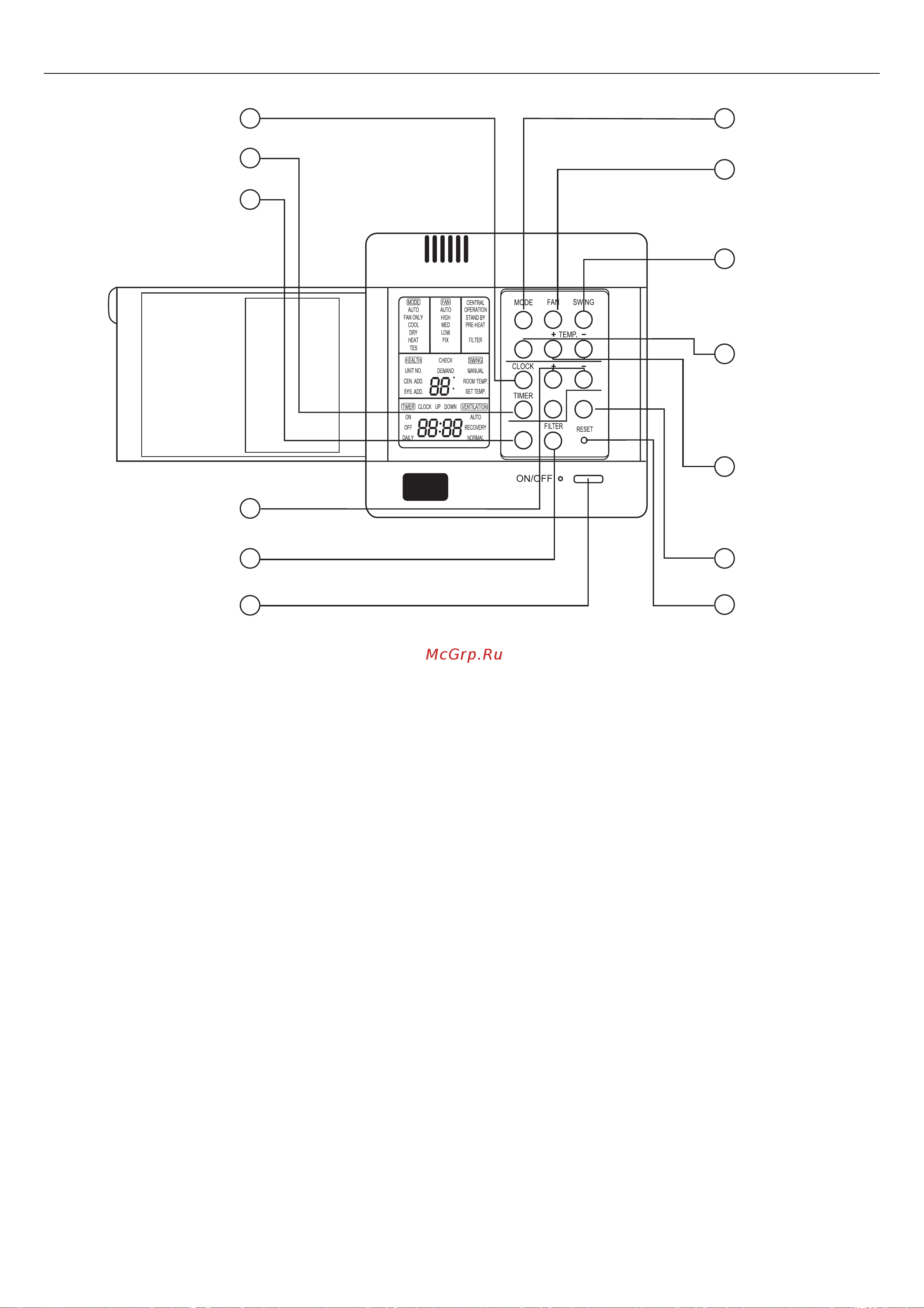 Haier AD182AMEAA+AU182AEEAA [40/146] Tasti e display del comando a filo yr e12