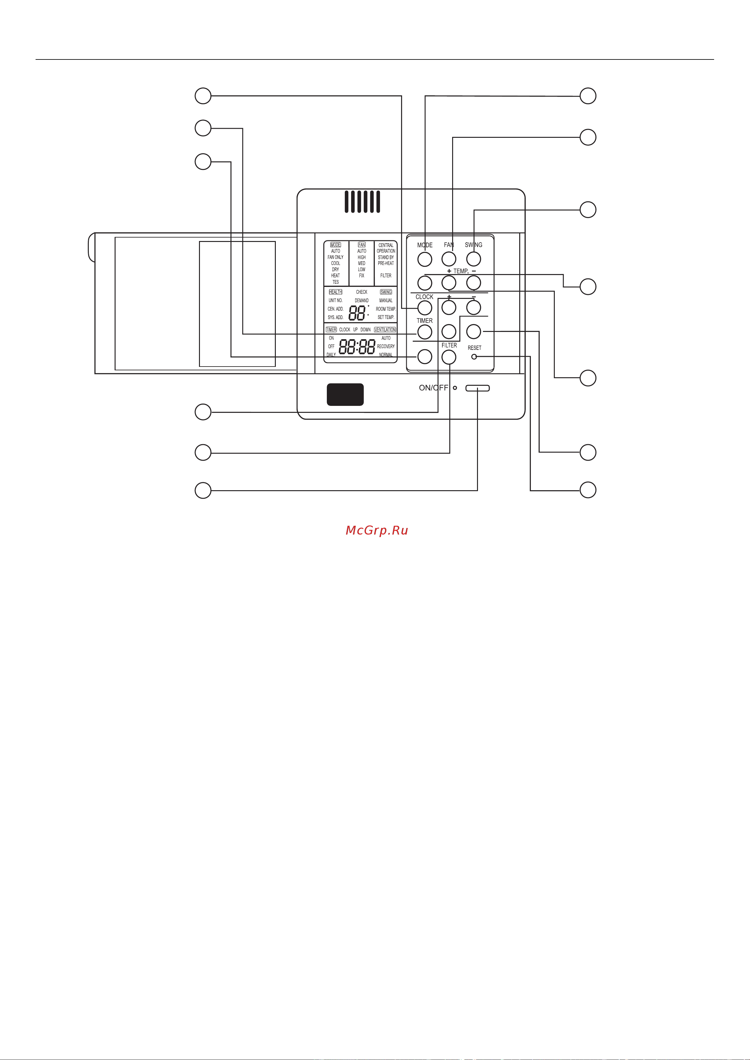 Haier AD182AMEAA+AU182AEEAA [68/146] Touches et affichage de la commande filaire yr e12