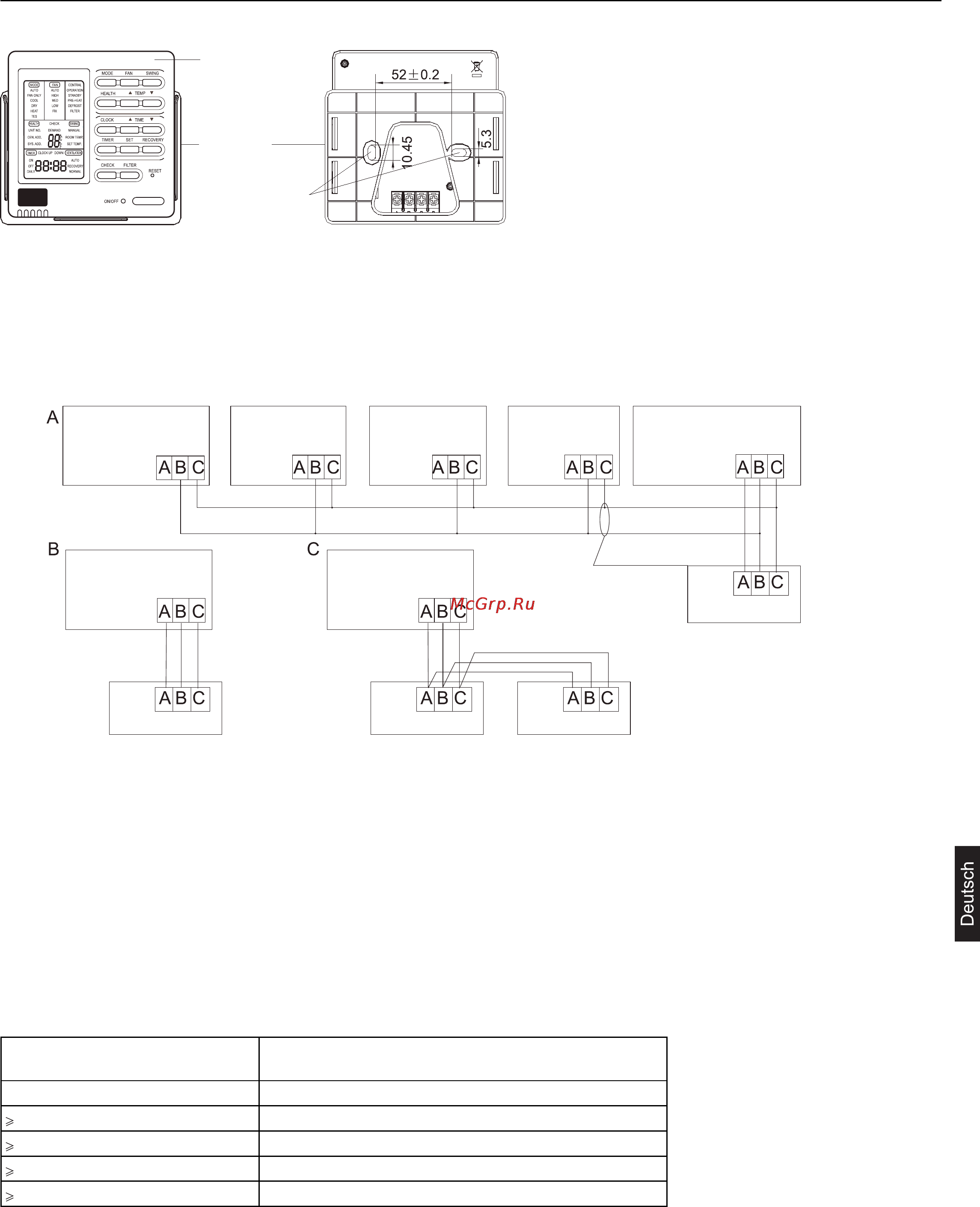 Haier AD48HS1ERA+1U48IS1EAB [119/134] Installationsanleitung für verdrahtete steuereinheit