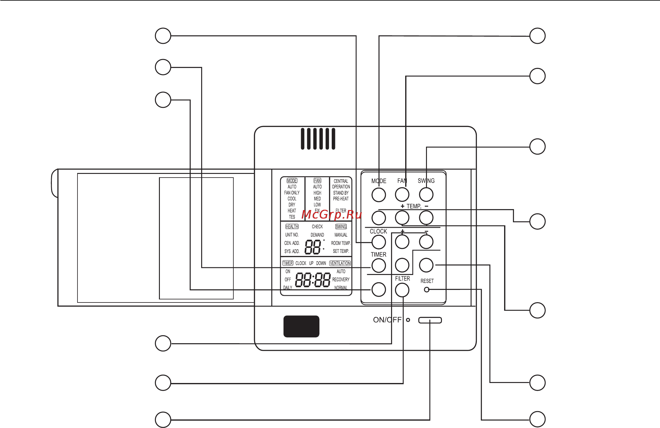 Haier AD122ALEAA+AU122AEEAA [90/136] Tasten und display der kabelsteuerung yr e12